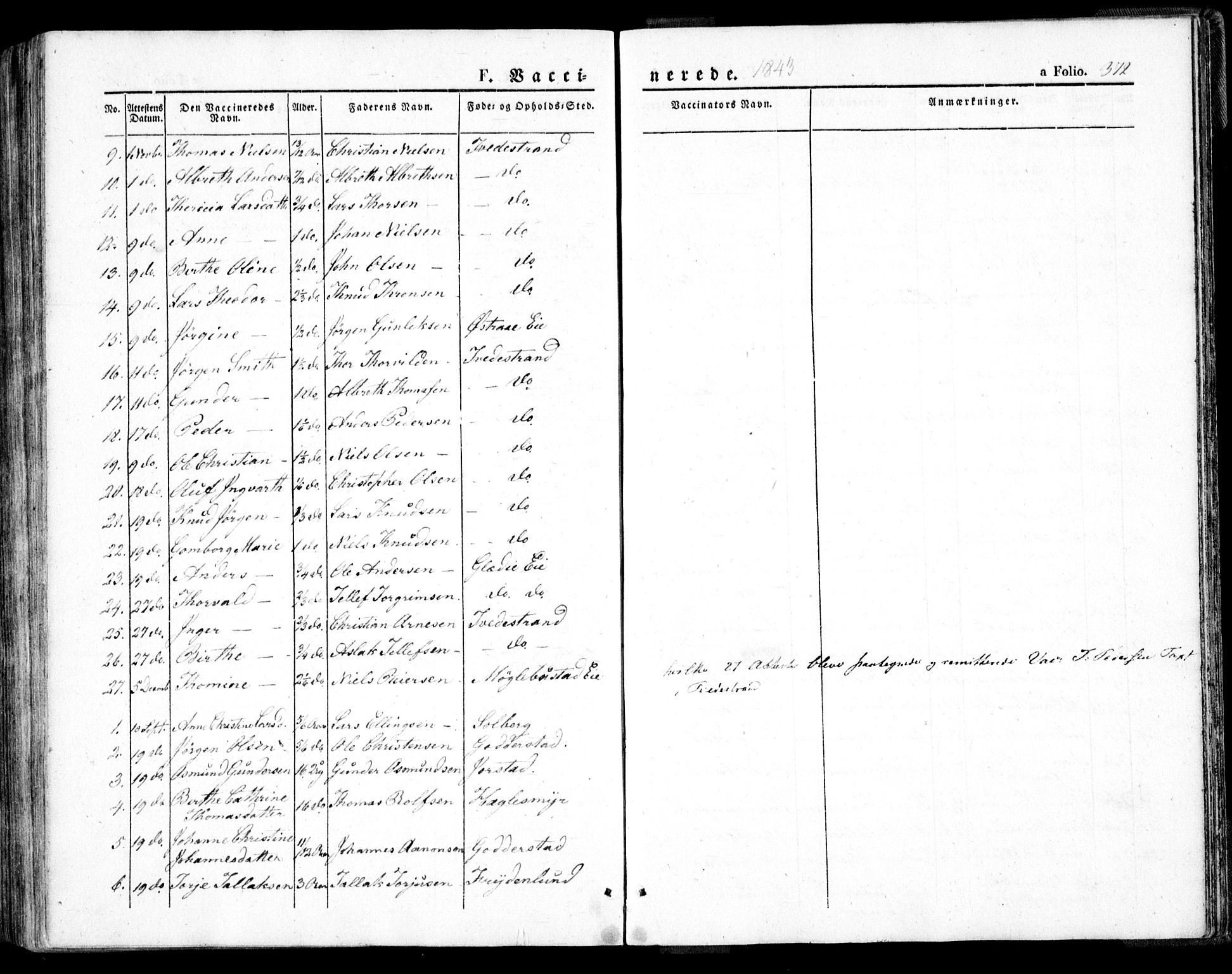 Holt sokneprestkontor, AV/SAK-1111-0021/F/Fa/L0007: Parish register (official) no. A 7, 1836-1848, p. 372