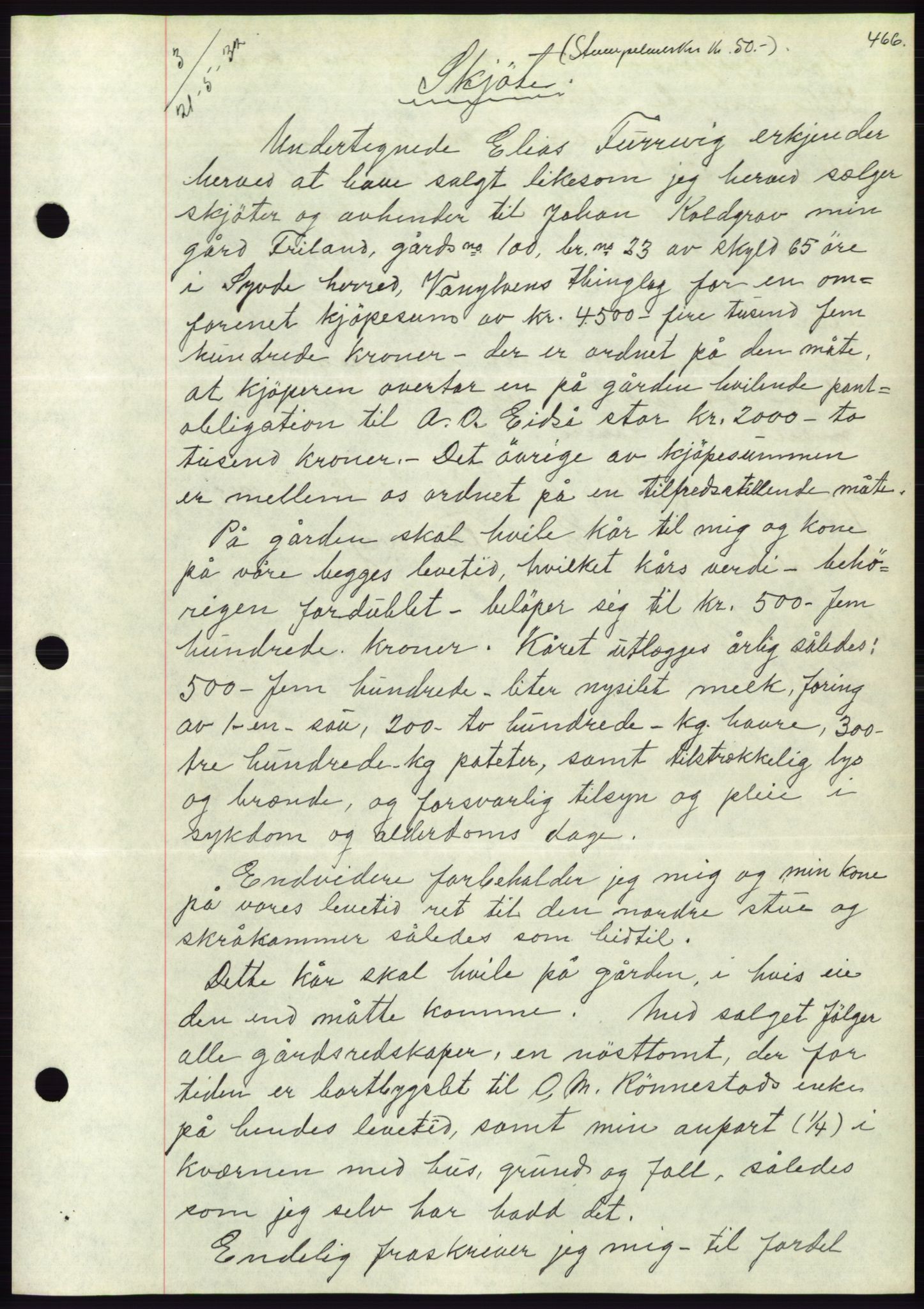 Søre Sunnmøre sorenskriveri, AV/SAT-A-4122/1/2/2C/L0053: Mortgage book no. 47, 1931-1932, Deed date: 21.05.1932