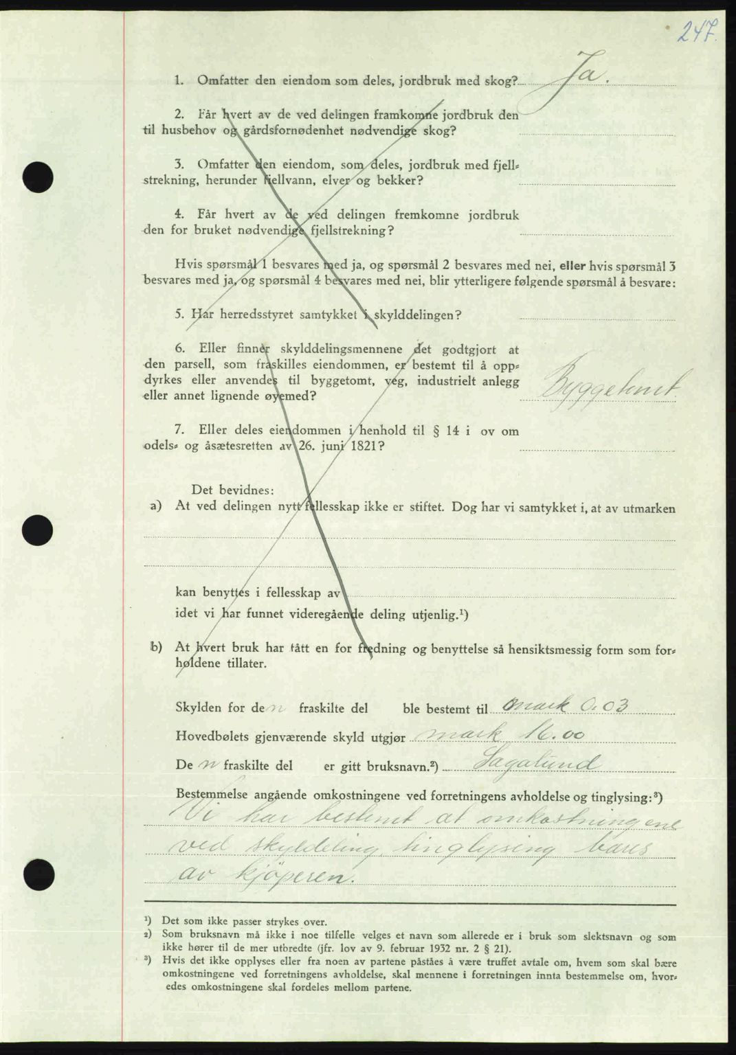 Nordmøre sorenskriveri, AV/SAT-A-4132/1/2/2Ca: Mortgage book no. A106, 1947-1947, Diary no: : 2229/1947