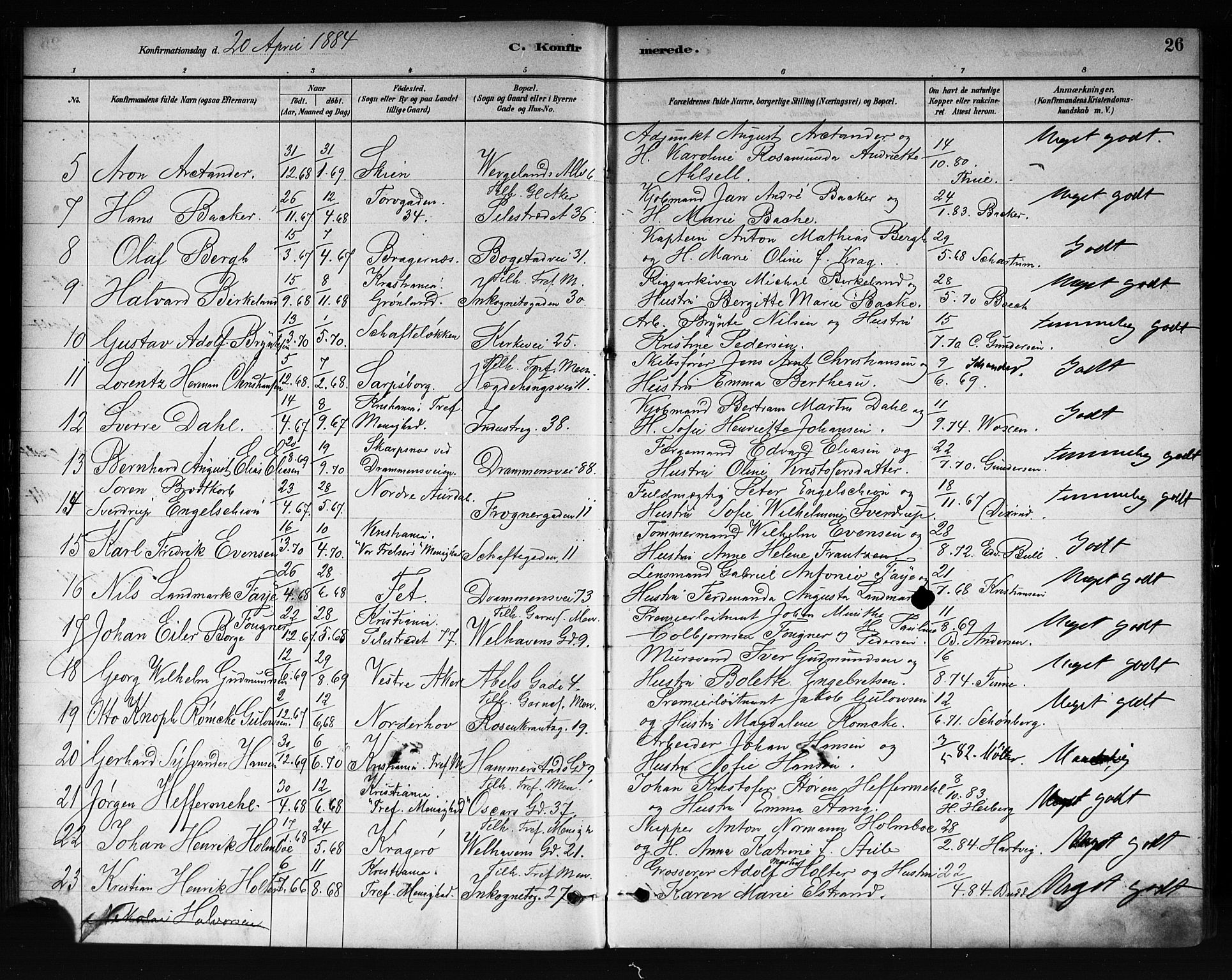 Uranienborg prestekontor Kirkebøker, SAO/A-10877/F/Fa/L0002: Parish register (official) no. 2, 1880-1896, p. 26