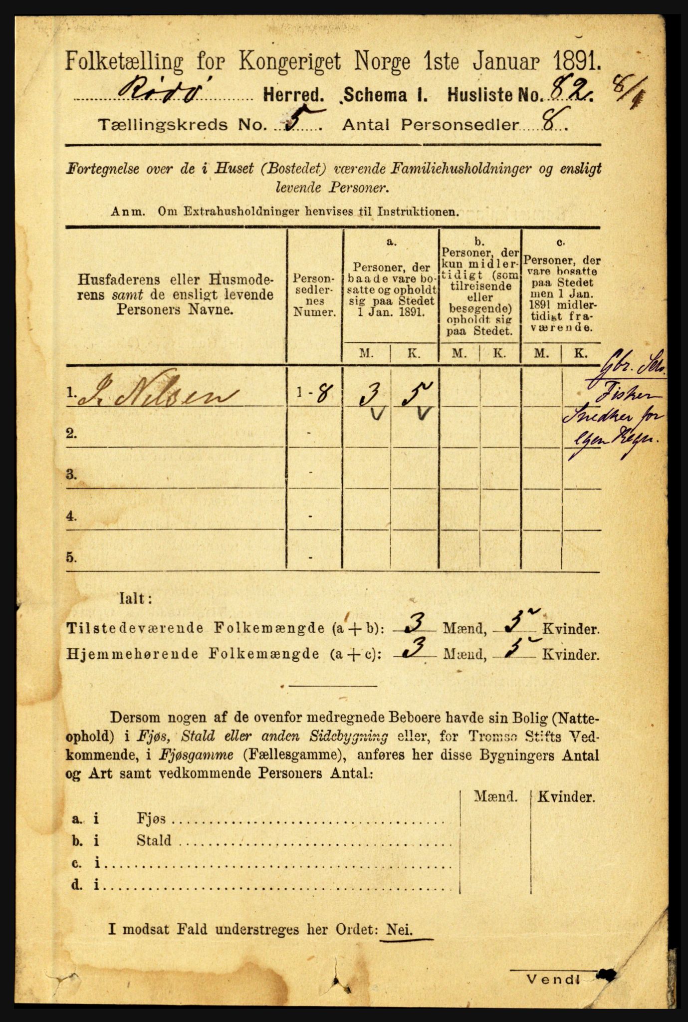 RA, 1891 census for 1836 Rødøy, 1891, p. 2428