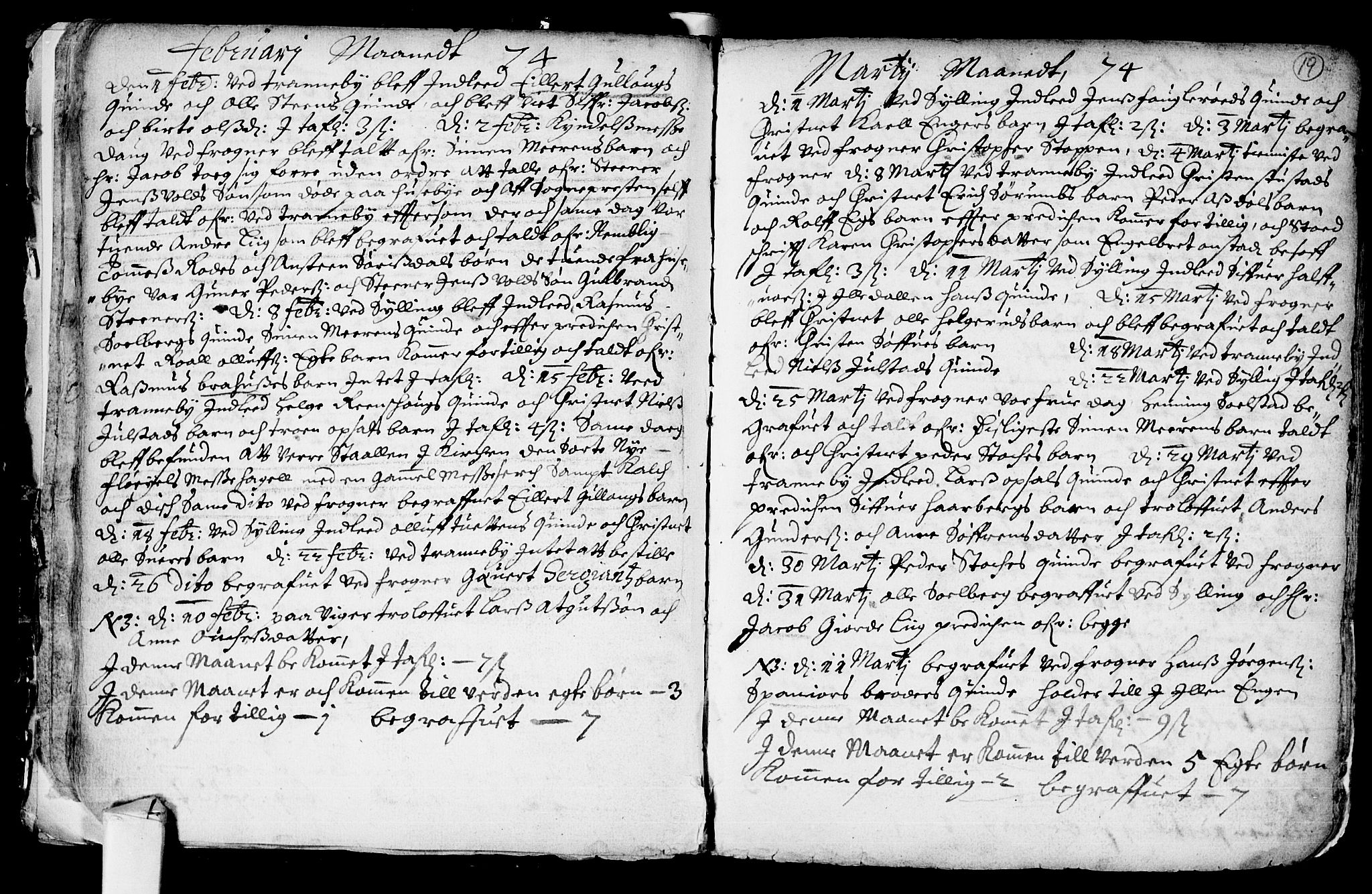 Lier kirkebøker, SAKO/A-230/F/Fa/L0001: Parish register (official) no. I 1, 1672-1701, p. 19