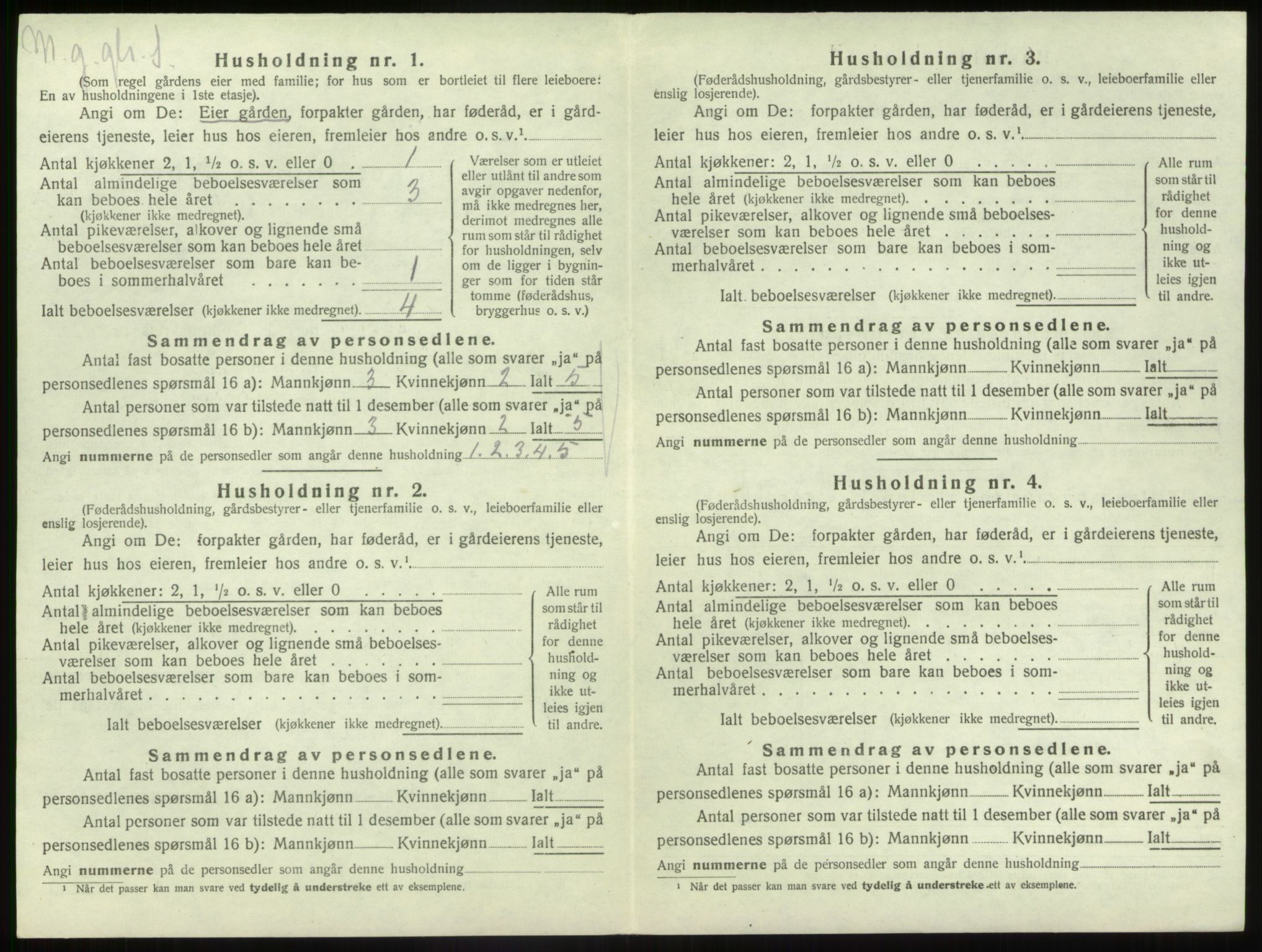 SAB, 1920 census for Gaular, 1920, p. 266