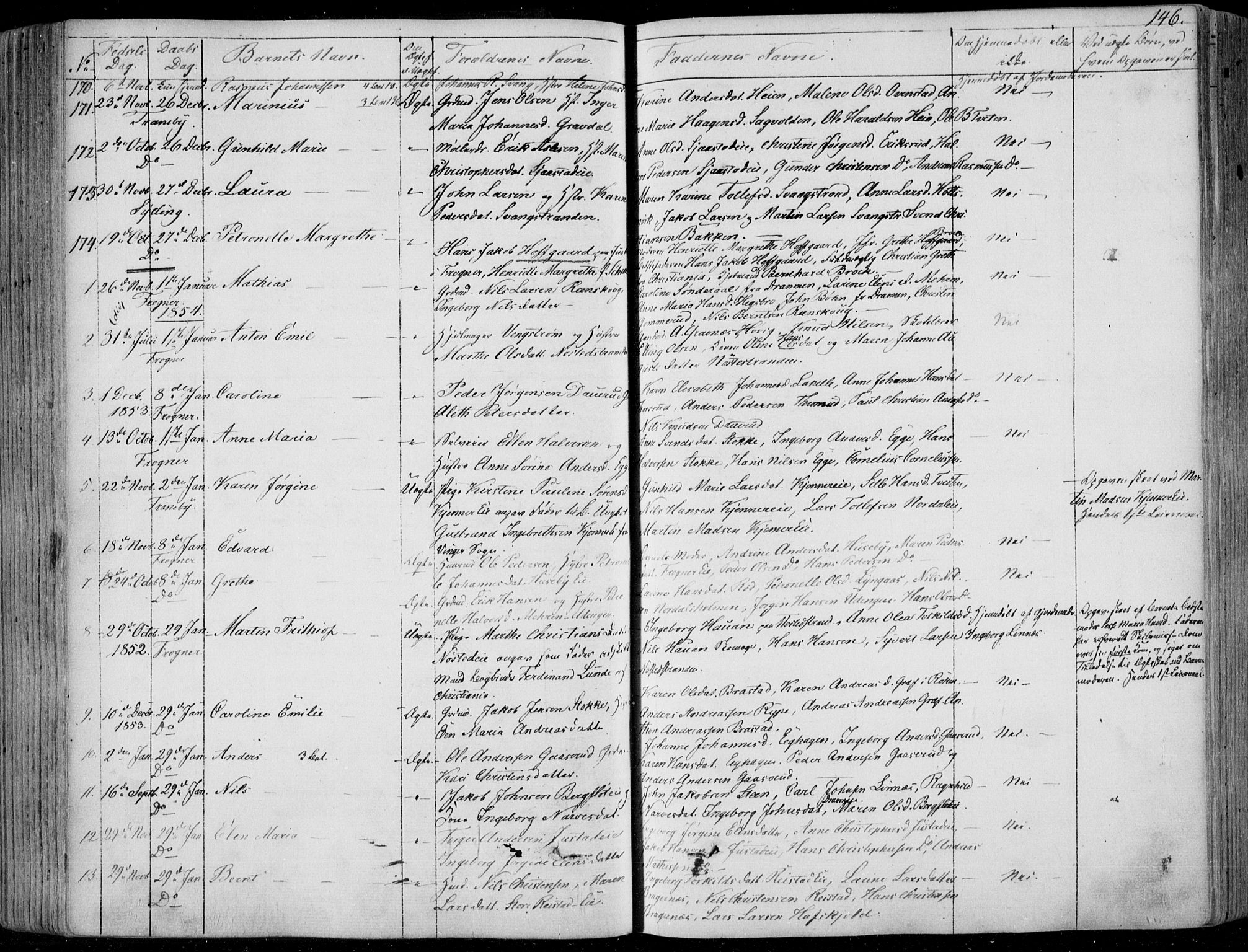 Lier kirkebøker, AV/SAKO-A-230/F/Fa/L0011: Parish register (official) no. I 11, 1843-1854, p. 146