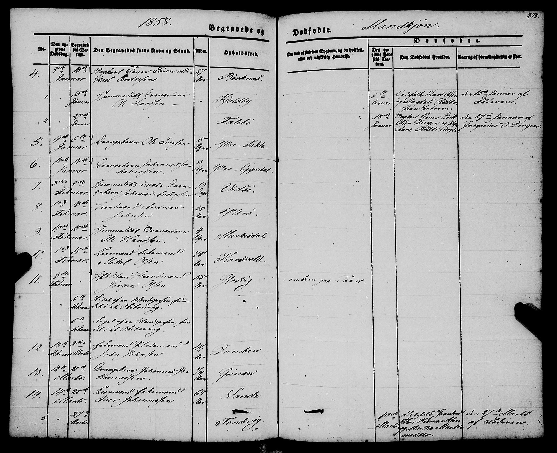 Gulen sokneprestembete, AV/SAB-A-80201/H/Haa/Haaa/L0021: Parish register (official) no. A 21, 1848-1858, p. 278