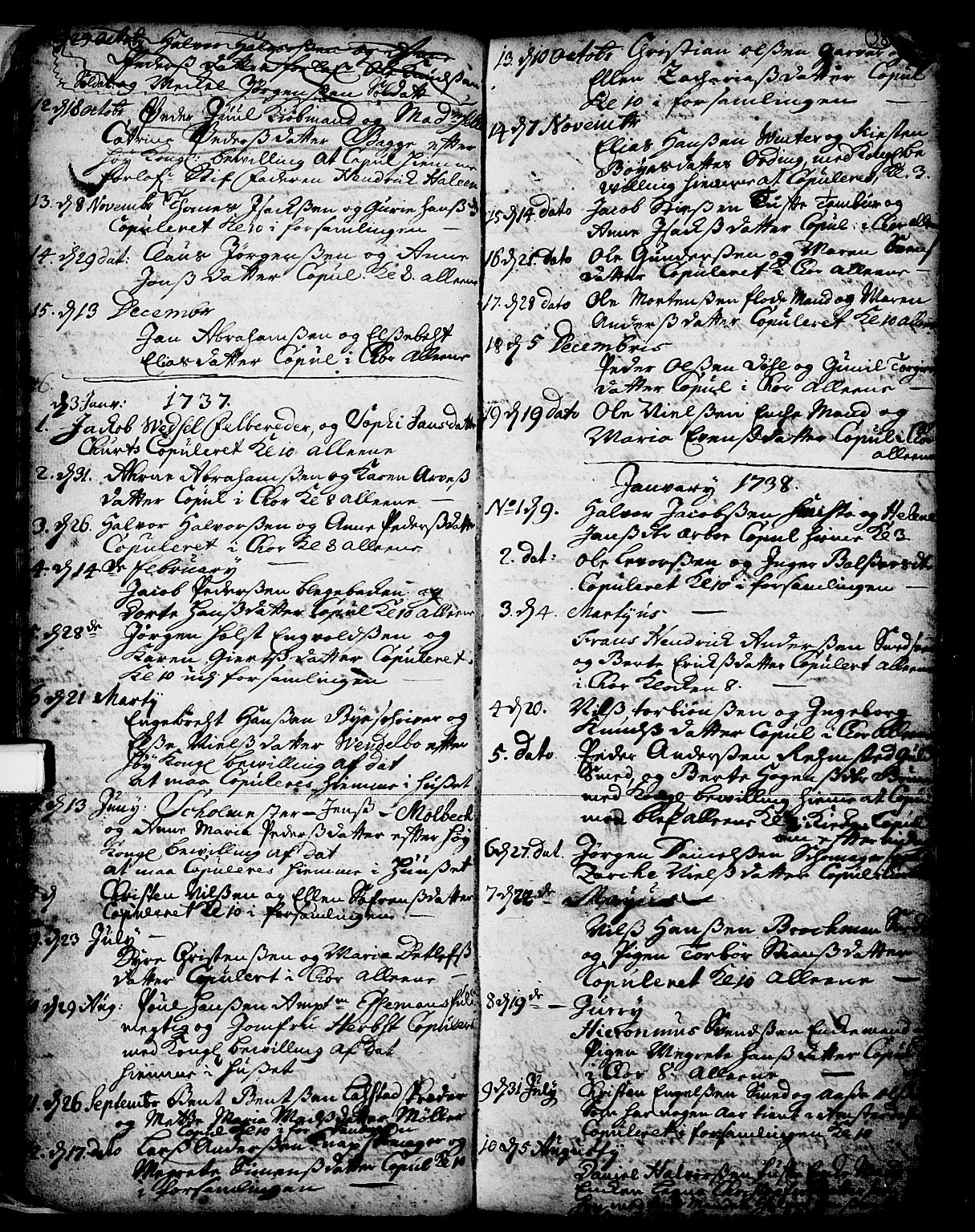 Skien kirkebøker, SAKO/A-302/F/Fa/L0002: Parish register (official) no. 2, 1716-1757, p. 38