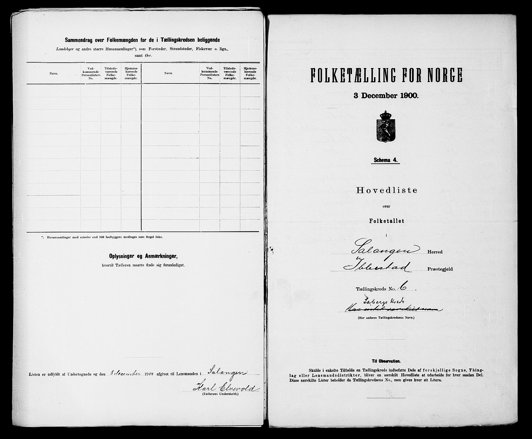 SATØ, 1900 census for Salangen, 1900, p. 14