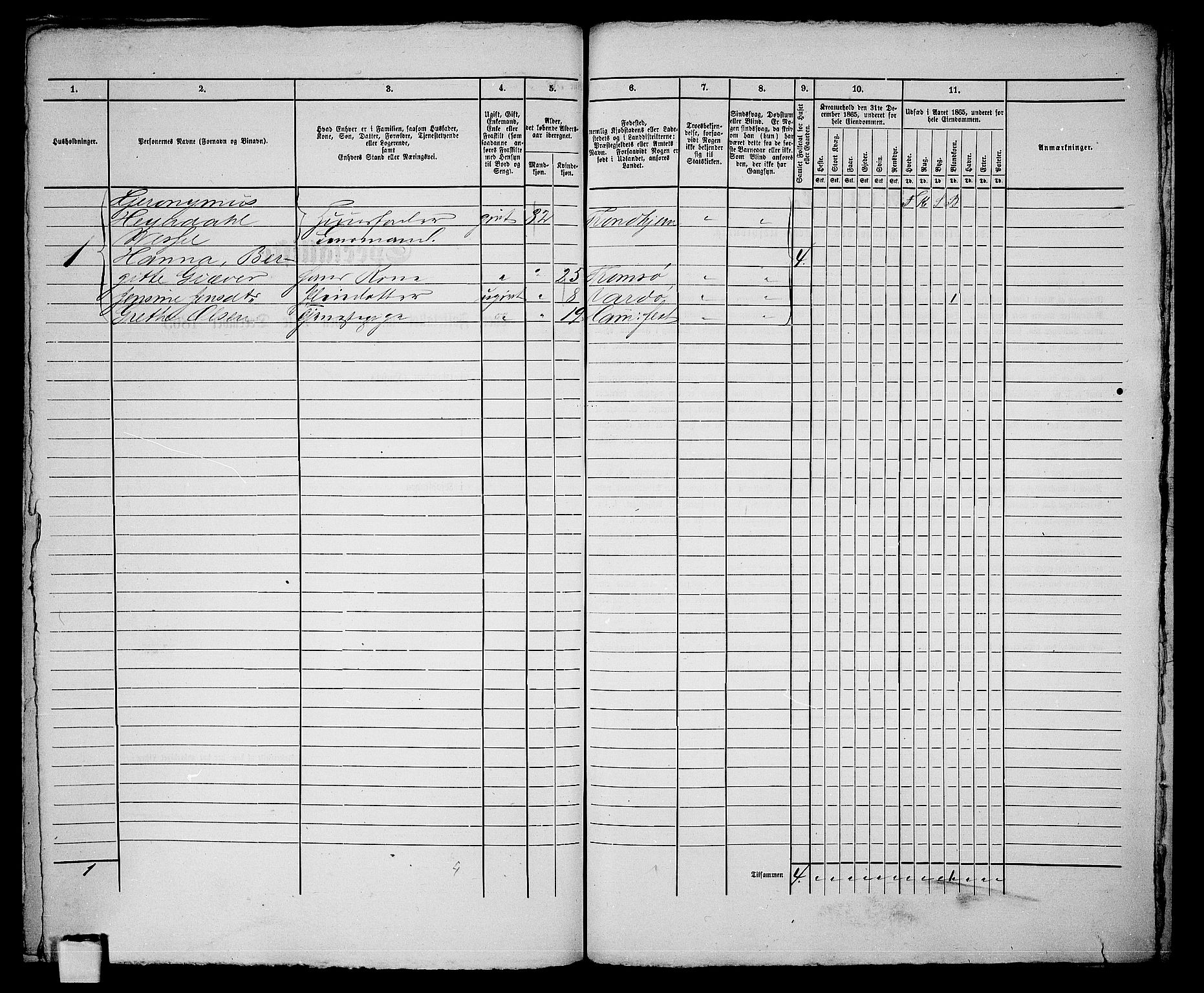 RA, 1865 census for Vardø/Vardø, 1865, p. 193