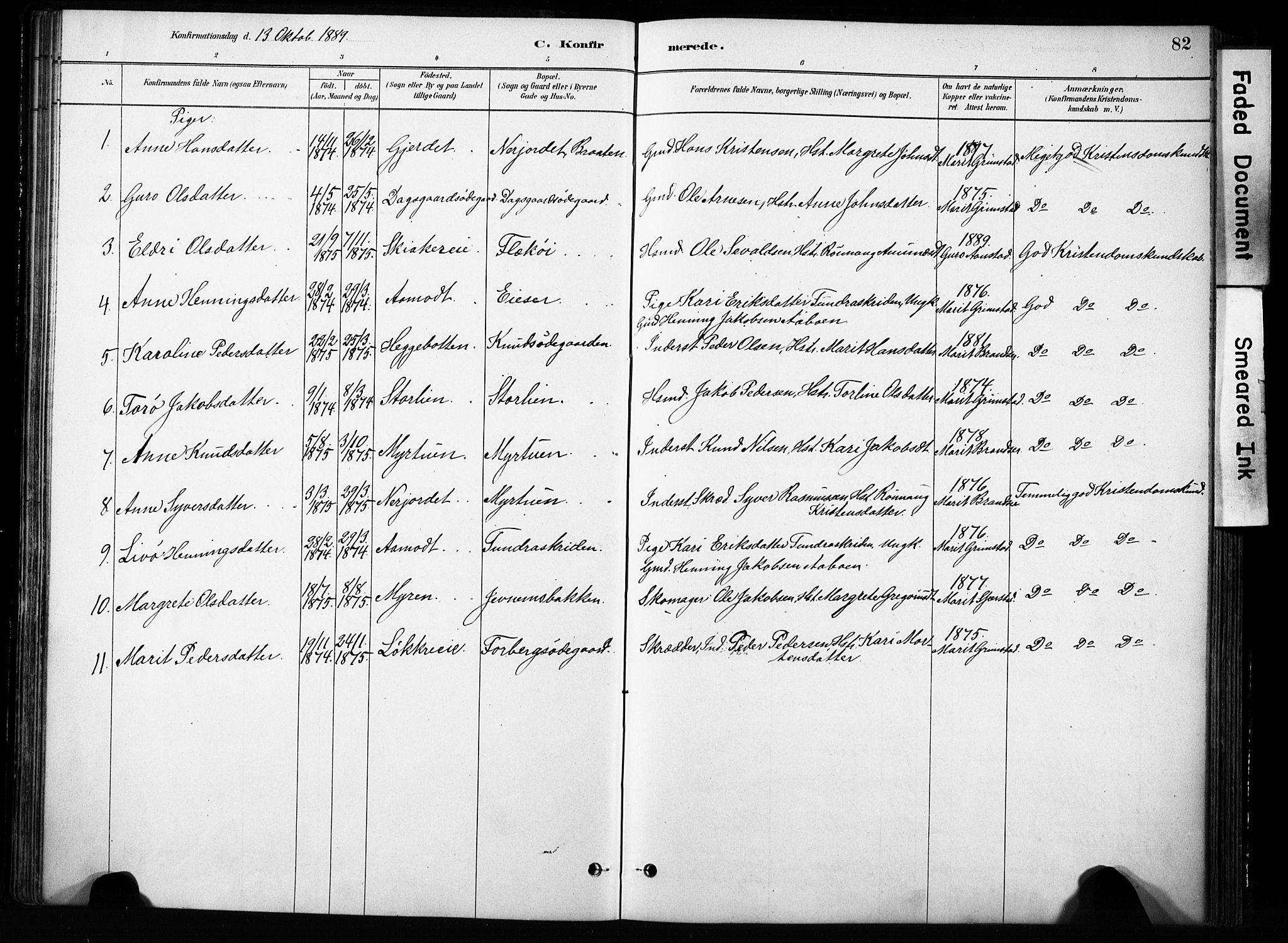Skjåk prestekontor, SAH/PREST-072/H/Ha/Haa/L0004: Parish register (official) no. 4, 1880-1904, p. 82