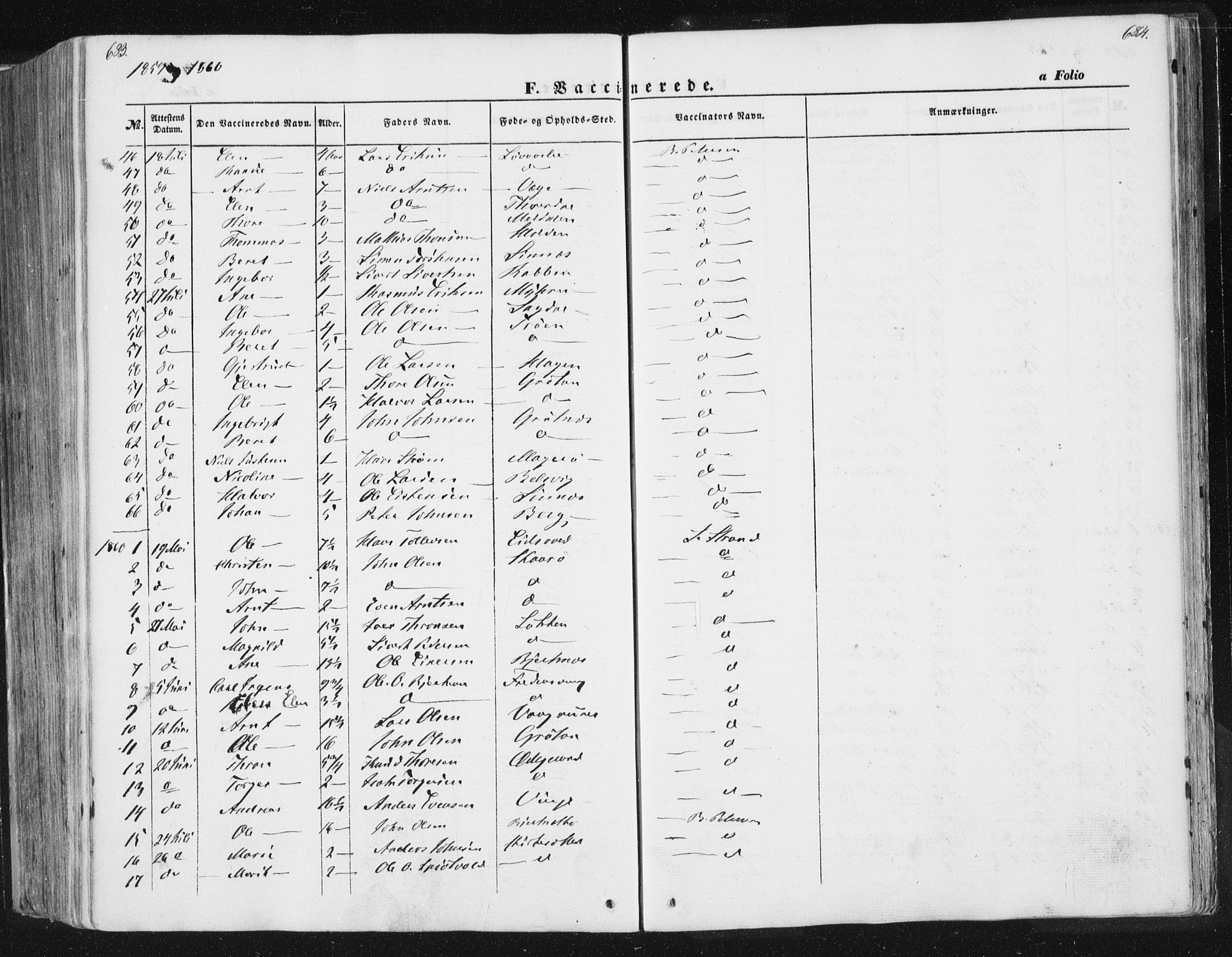 Ministerialprotokoller, klokkerbøker og fødselsregistre - Sør-Trøndelag, SAT/A-1456/630/L0494: Parish register (official) no. 630A07, 1852-1868, p. 683-684
