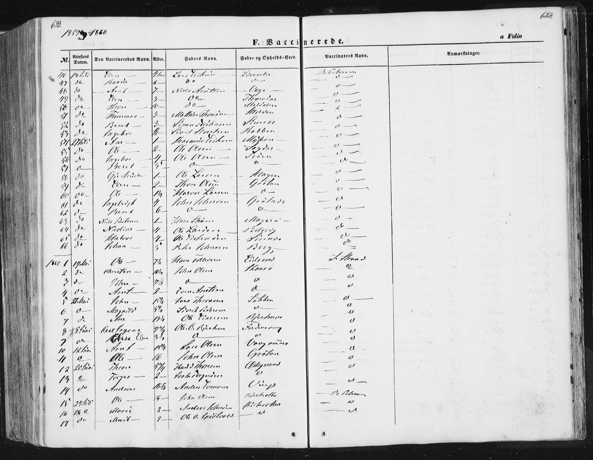 Ministerialprotokoller, klokkerbøker og fødselsregistre - Sør-Trøndelag, AV/SAT-A-1456/630/L0494: Parish register (official) no. 630A07, 1852-1868, p. 683-684