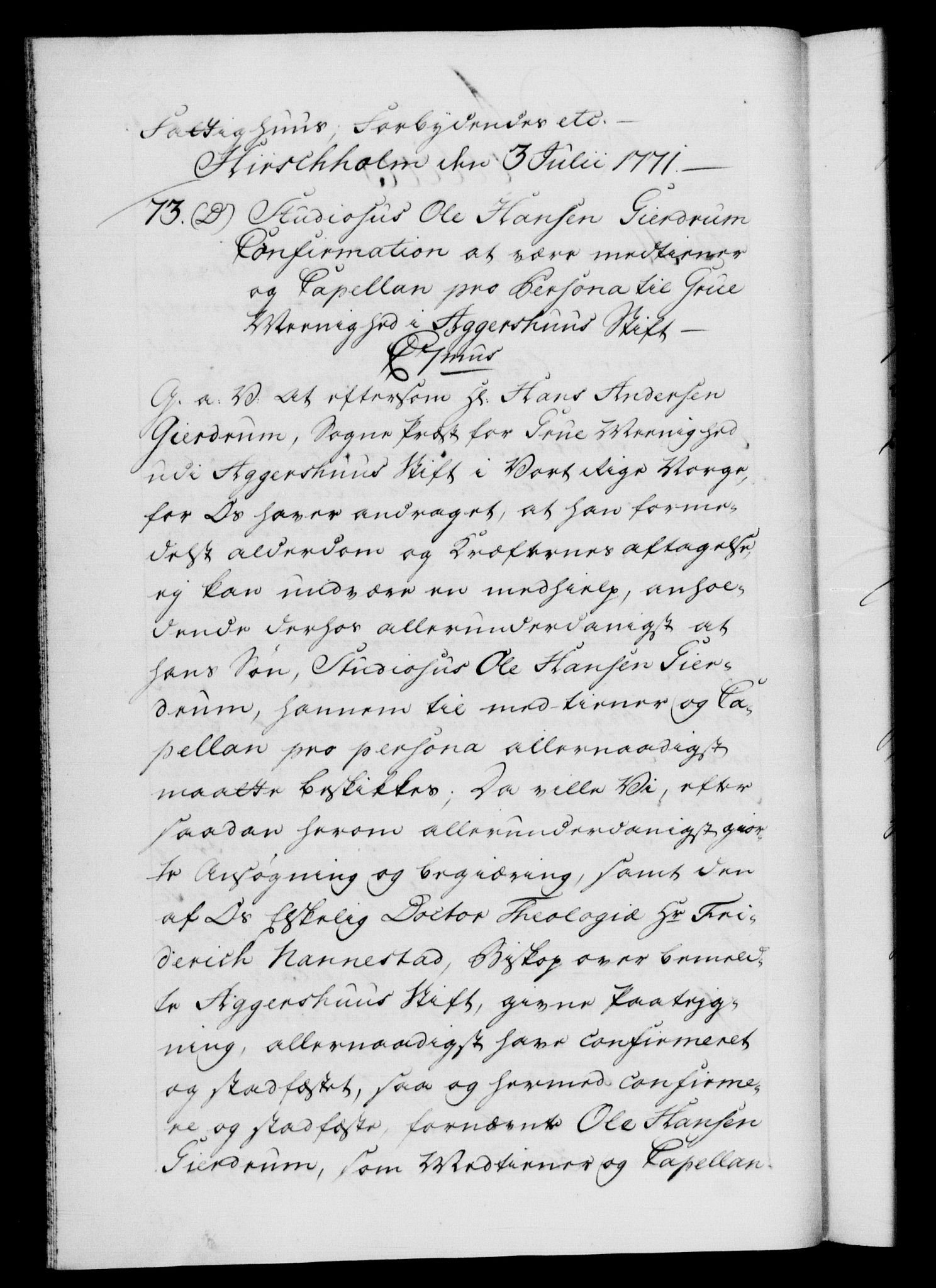 Danske Kanselli 1572-1799, RA/EA-3023/F/Fc/Fca/Fcaa/L0045: Norske registre "Norske eller 3. dept.s åpne brev, 1771-1773, p. 57b