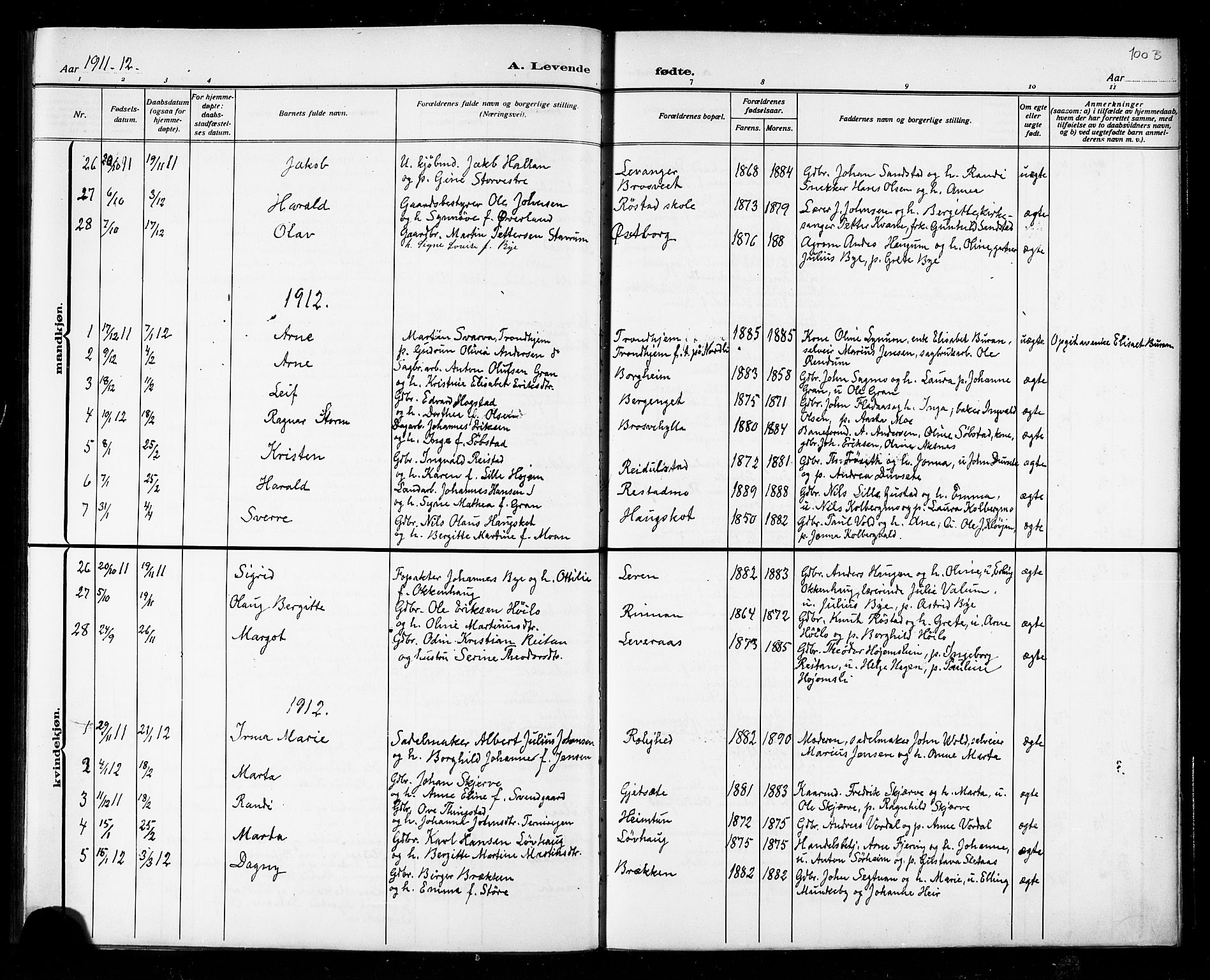 Ministerialprotokoller, klokkerbøker og fødselsregistre - Nord-Trøndelag, SAT/A-1458/721/L0208: Parish register (copy) no. 721C01, 1880-1917, p. 96f