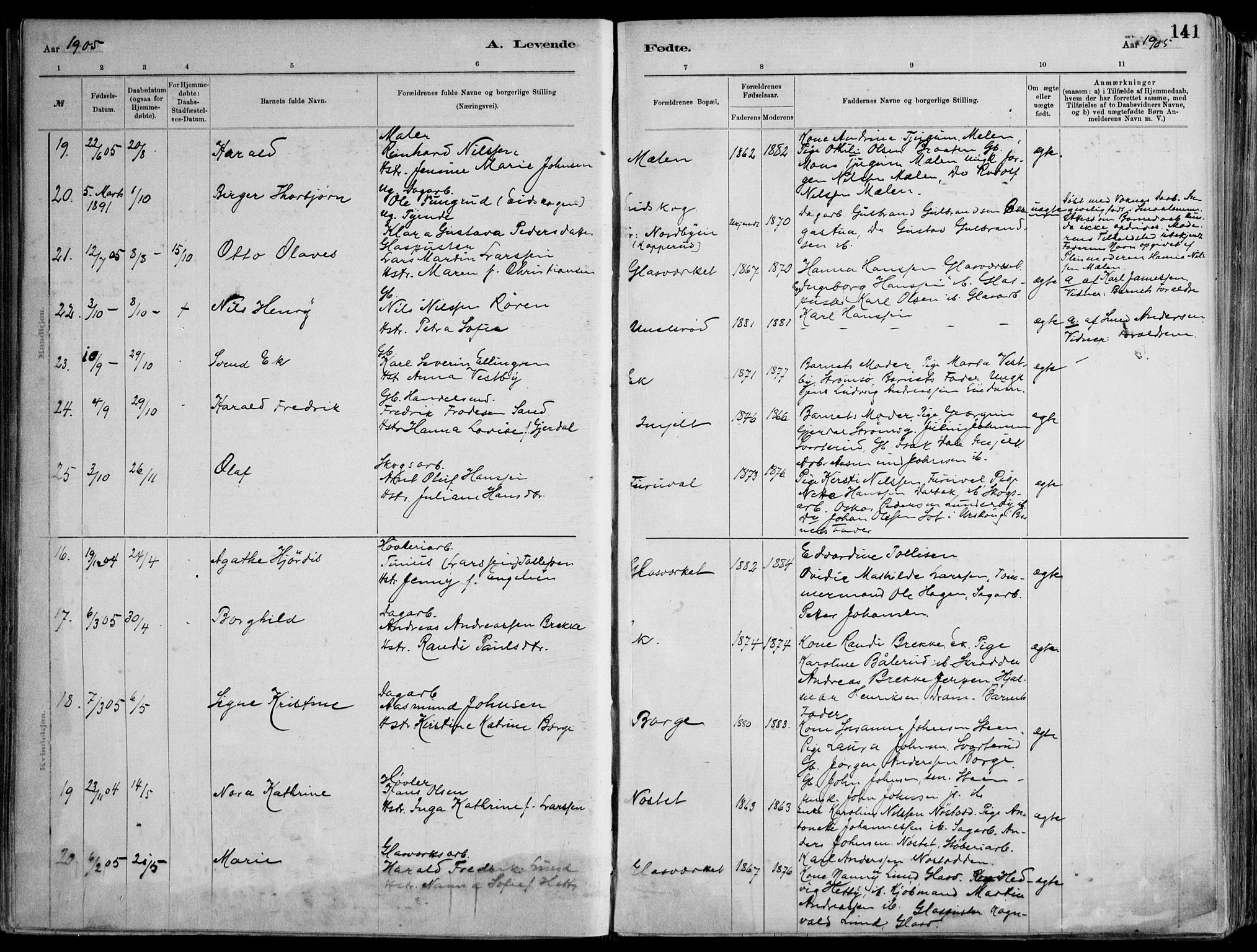 Skoger kirkebøker, AV/SAKO-A-59/F/Fa/L0006: Parish register (official) no. I 6, 1885-1910, p. 141