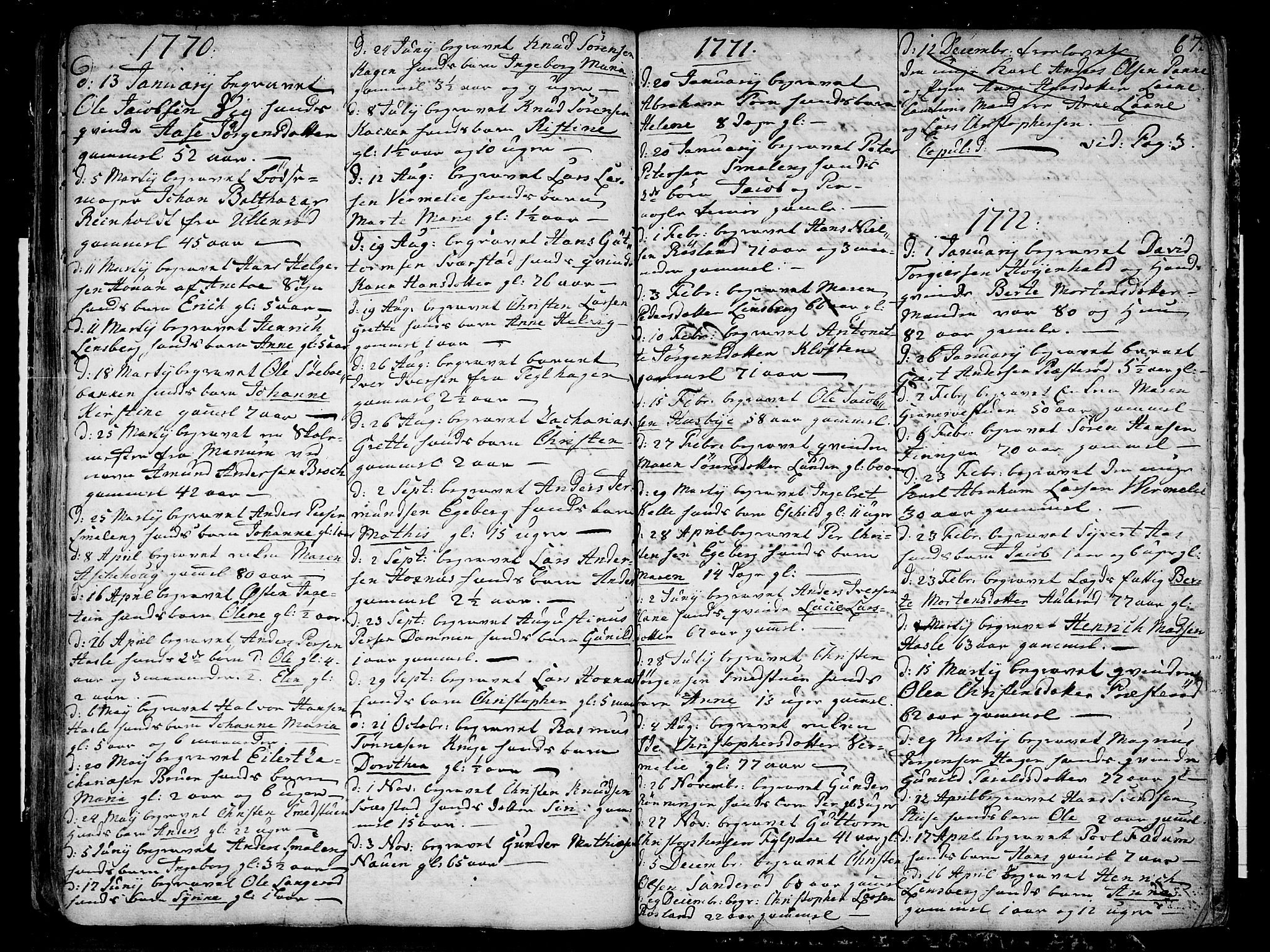 Sem kirkebøker, SAKO/A-5/F/Fa/L0002: Parish register (official) no. I 2, 1764-1798, p. 67