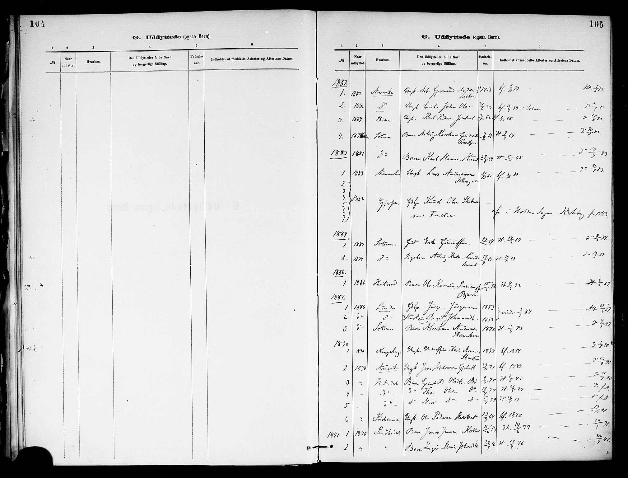 Holla kirkebøker, SAKO/A-272/F/Fa/L0009: Parish register (official) no. 9, 1881-1897, p. 105