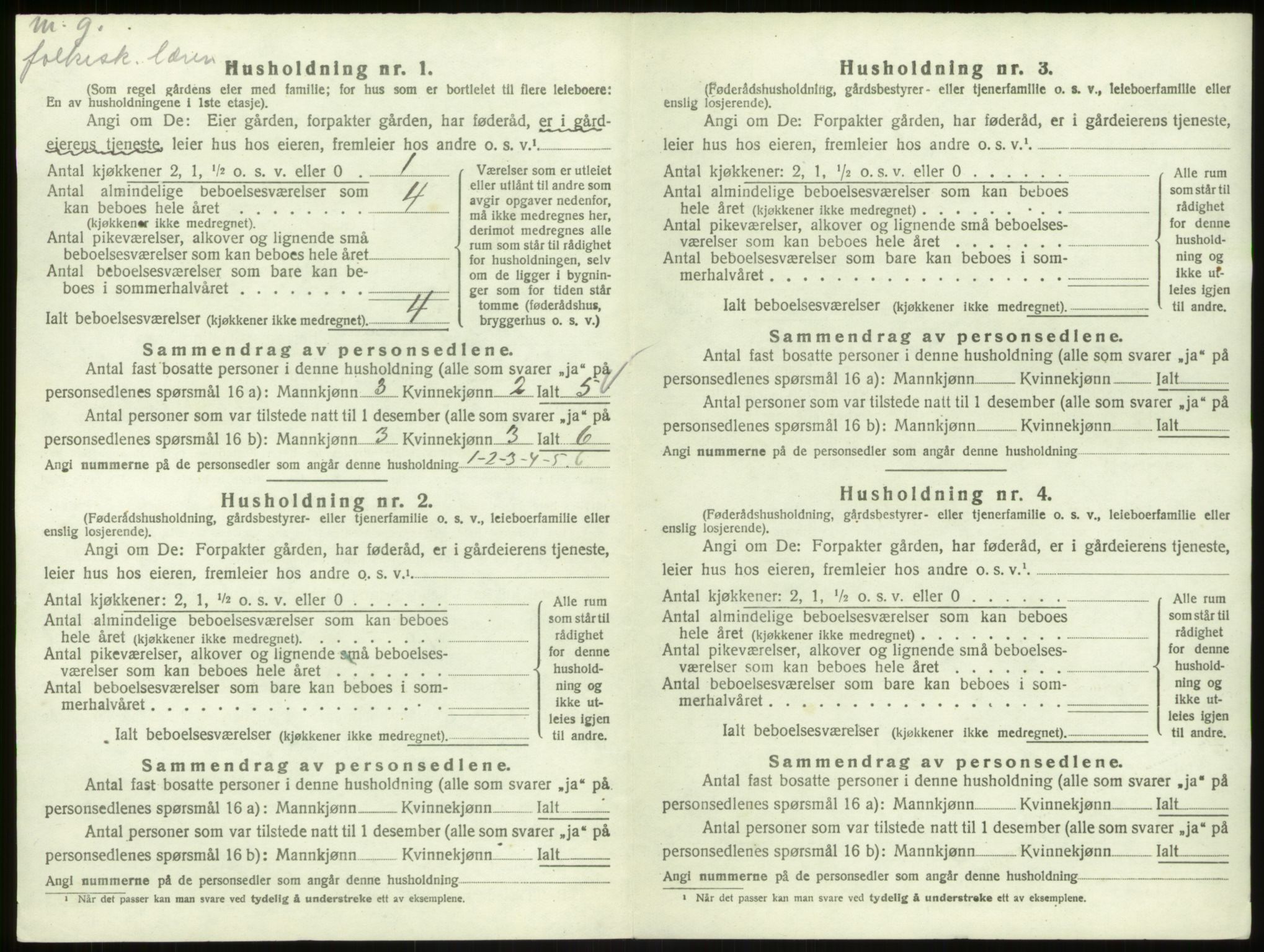 SAB, 1920 census for Åsane, 1920, p. 261