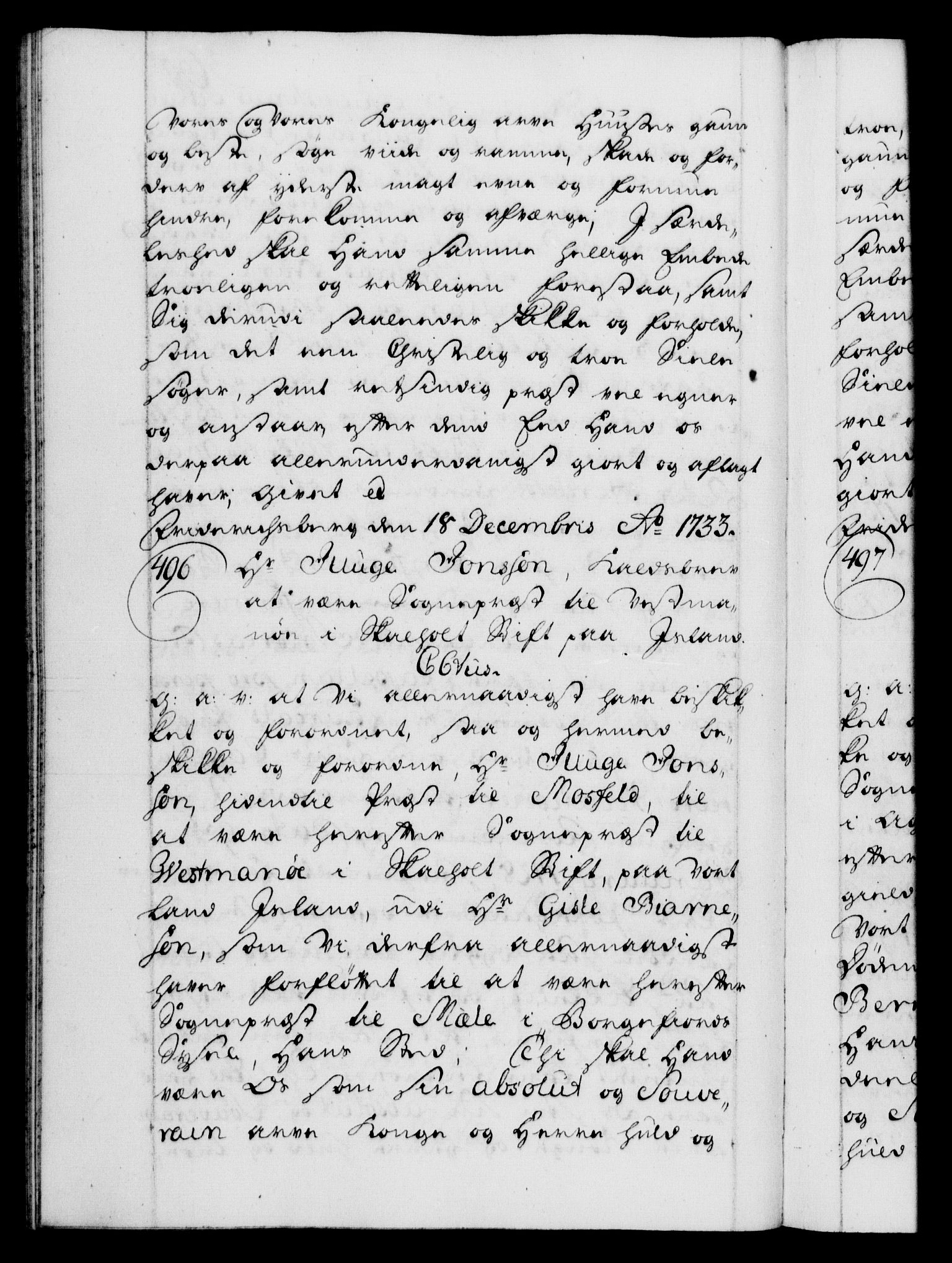 Danske Kanselli 1572-1799, AV/RA-EA-3023/F/Fc/Fca/Fcaa/L0028: Norske registre, 1733-1734, p. 360b