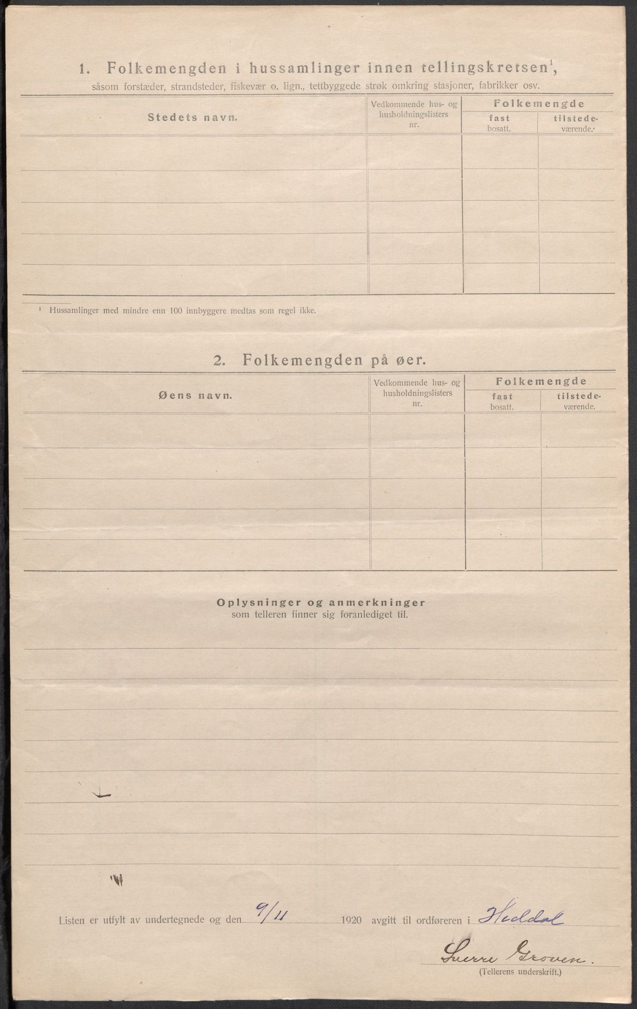 SAKO, 1920 census for Heddal, 1920, p. 19