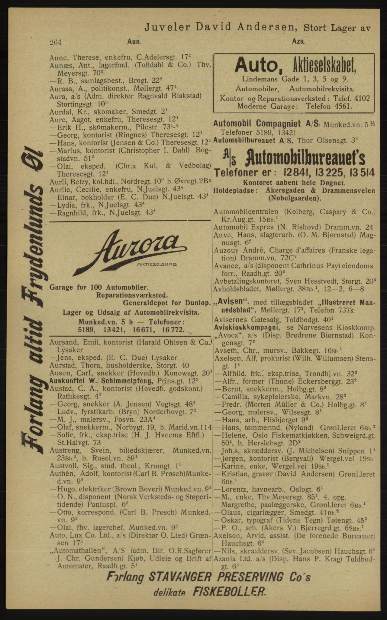 Kristiania/Oslo adressebok, PUBL/-, 1913, p. 274
