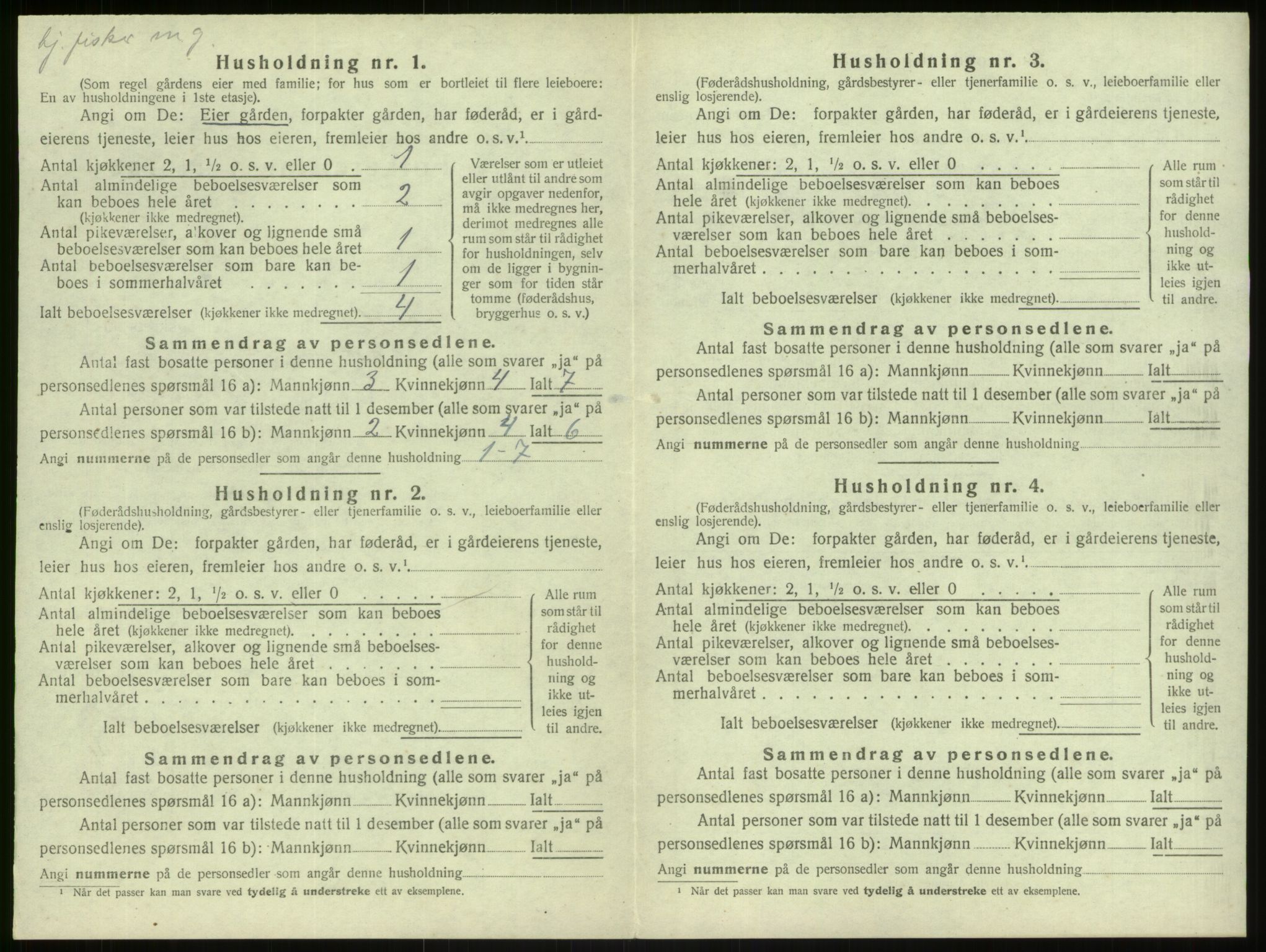 SAB, 1920 census for Herdla, 1920, p. 574