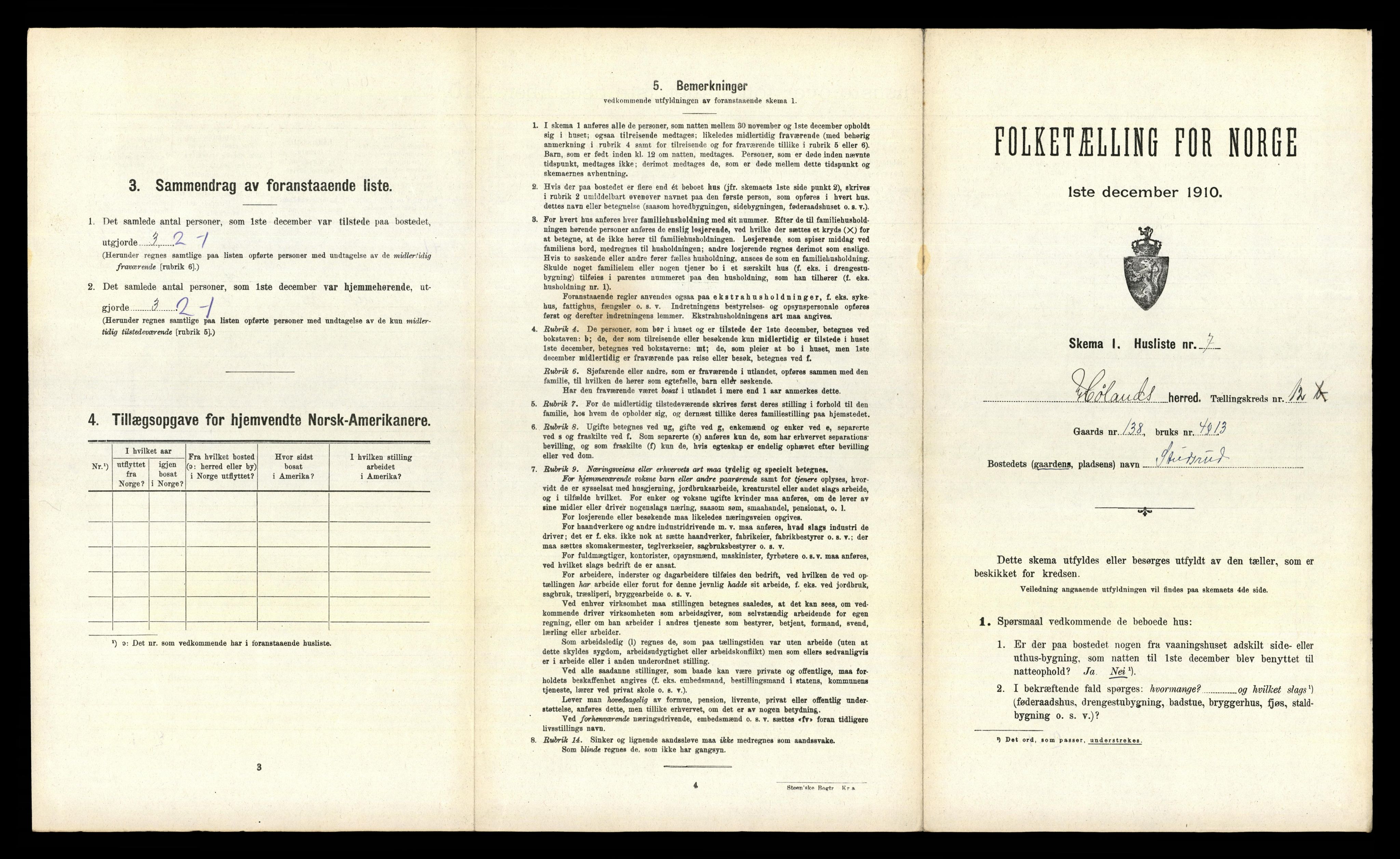 RA, 1910 census for Høland, 1910, p. 1705