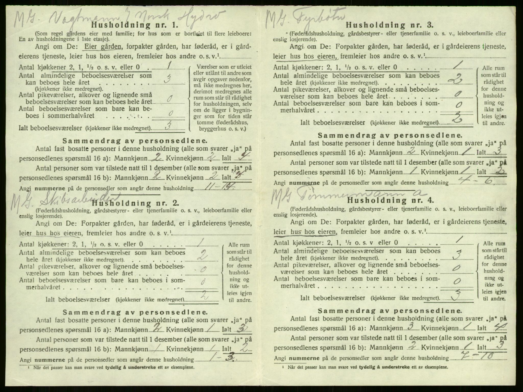 SAKO, 1920 census for Sandeherred, 1920, p. 3233