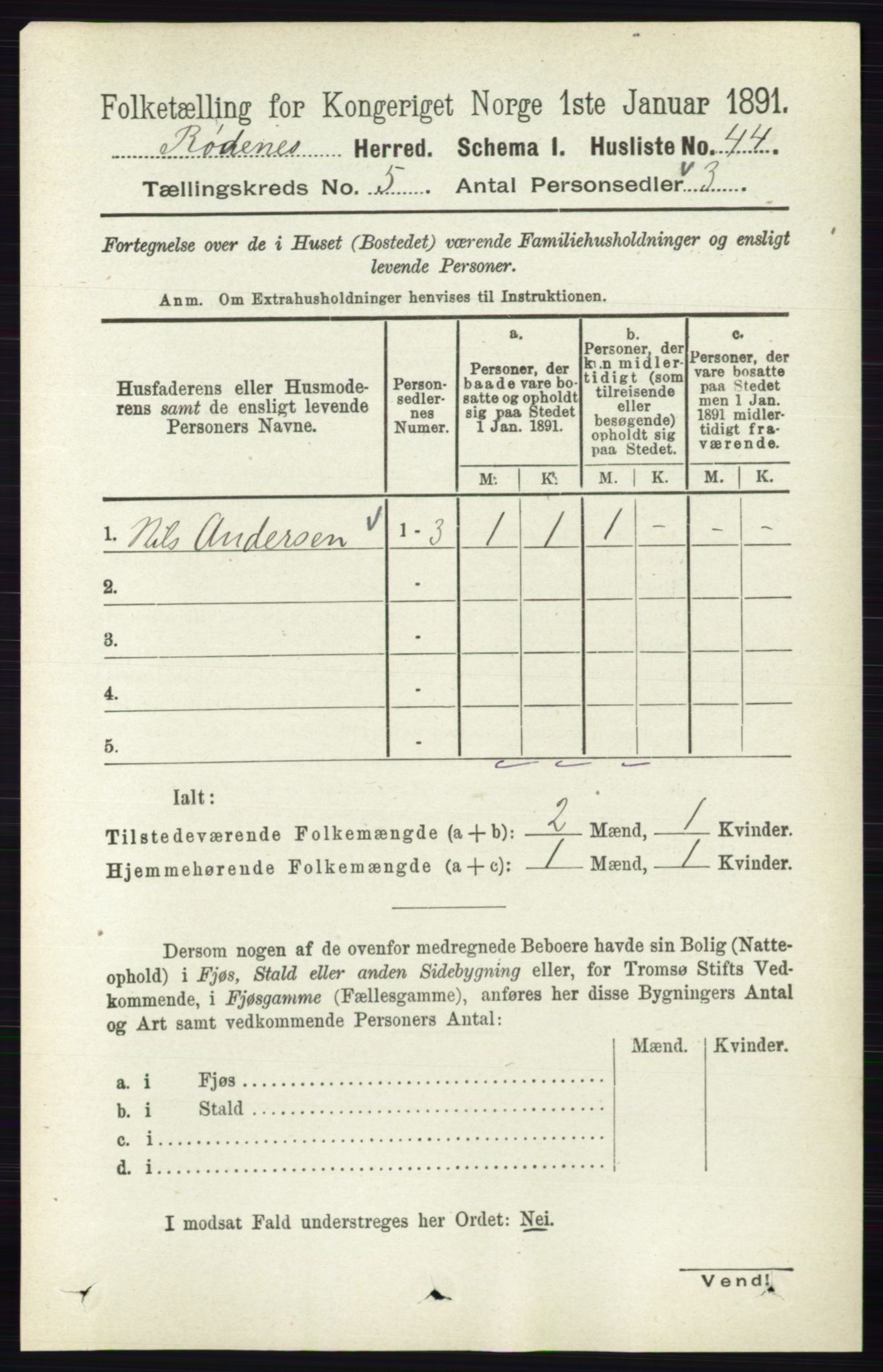 RA, 1891 census for 0120 Rødenes, 1891, p. 2088