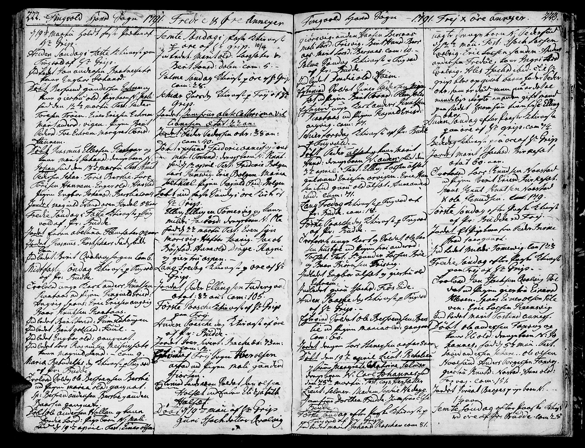 Ministerialprotokoller, klokkerbøker og fødselsregistre - Møre og Romsdal, SAT/A-1454/586/L0980: Parish register (official) no. 586A06, 1776-1794, p. 222-223
