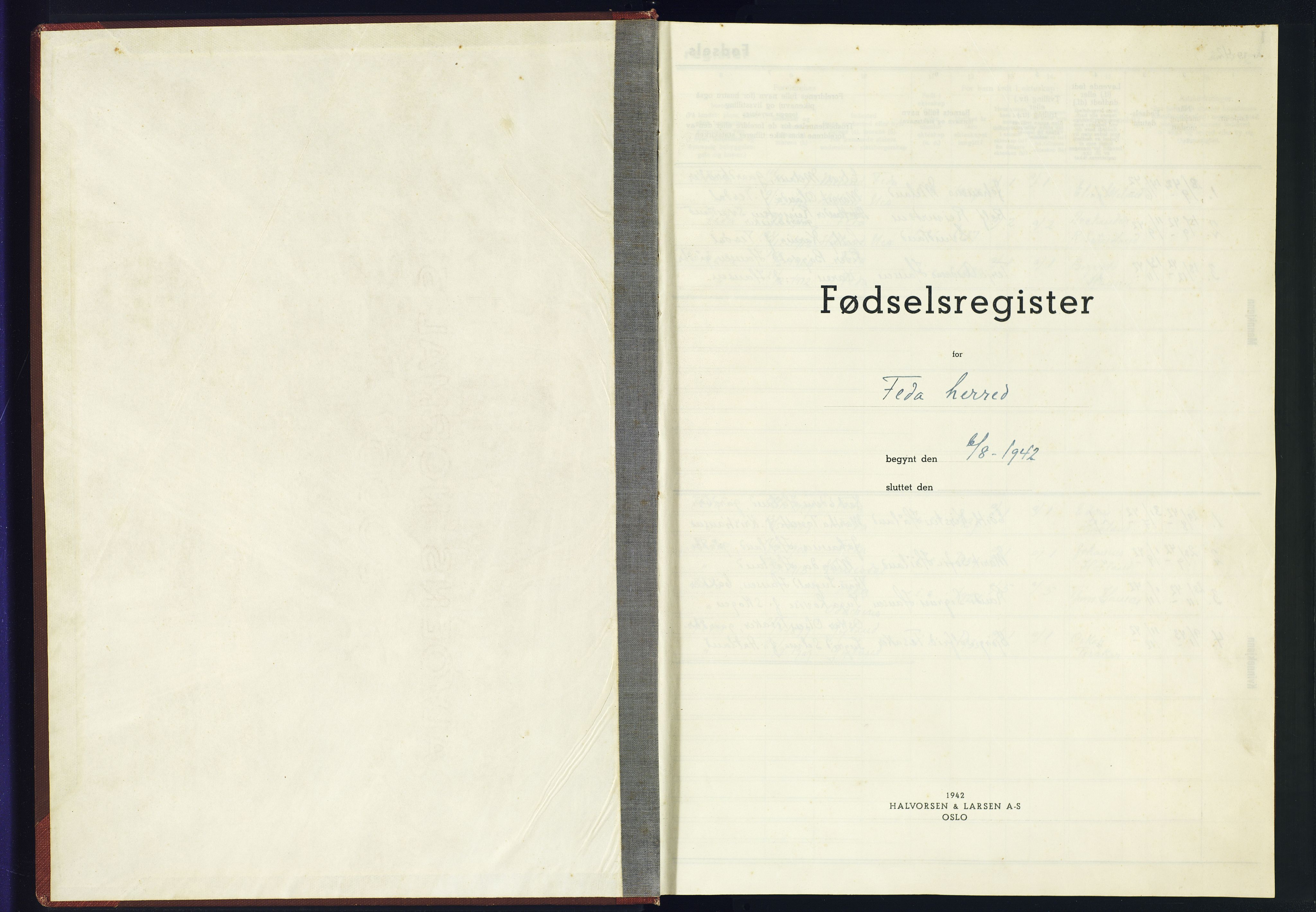 Kvinesdal sokneprestkontor, AV/SAK-1111-0026/J/Jb/L0001: Birth register no. II.6.1, 1942-1945