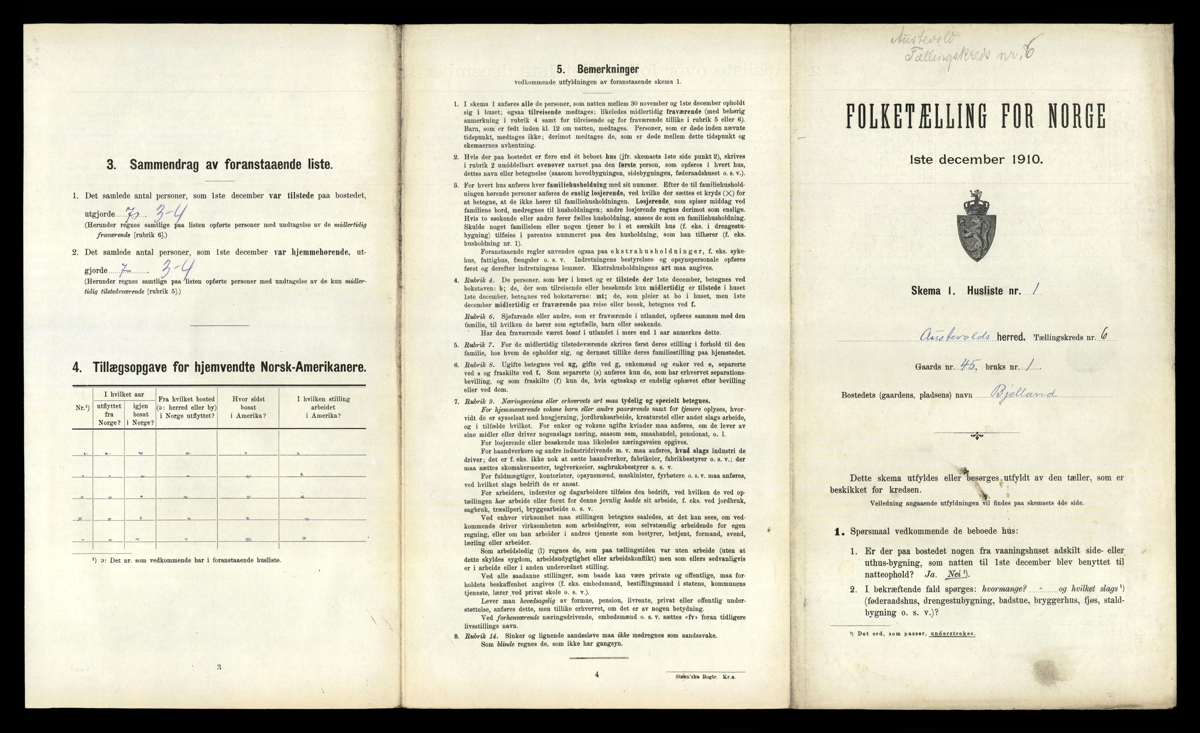 RA, 1910 census for Austevoll, 1910, p. 622