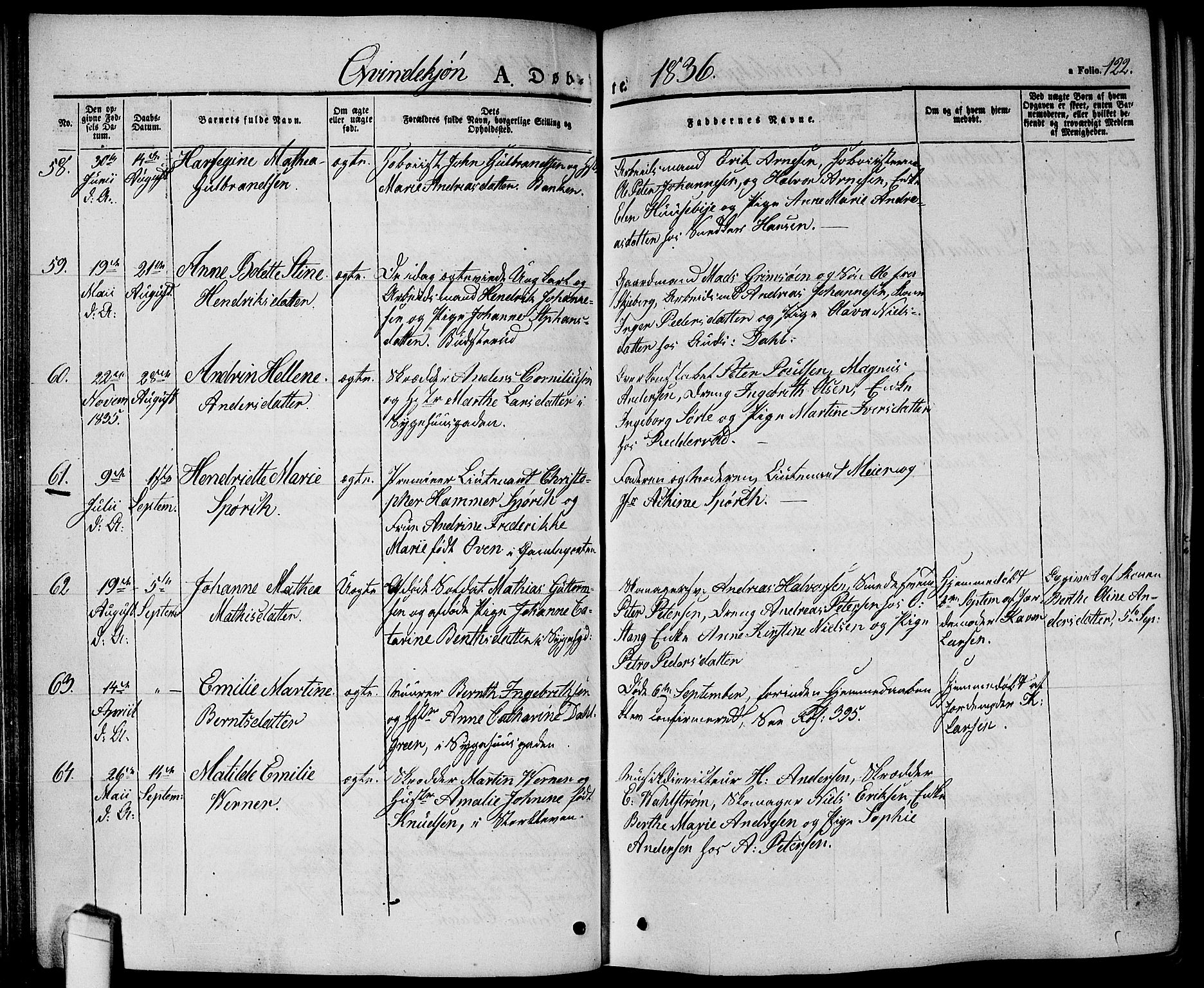 Halden prestekontor Kirkebøker, AV/SAO-A-10909/G/Ga/L0003: Parish register (copy) no. 3, 1834-1844, p. 122