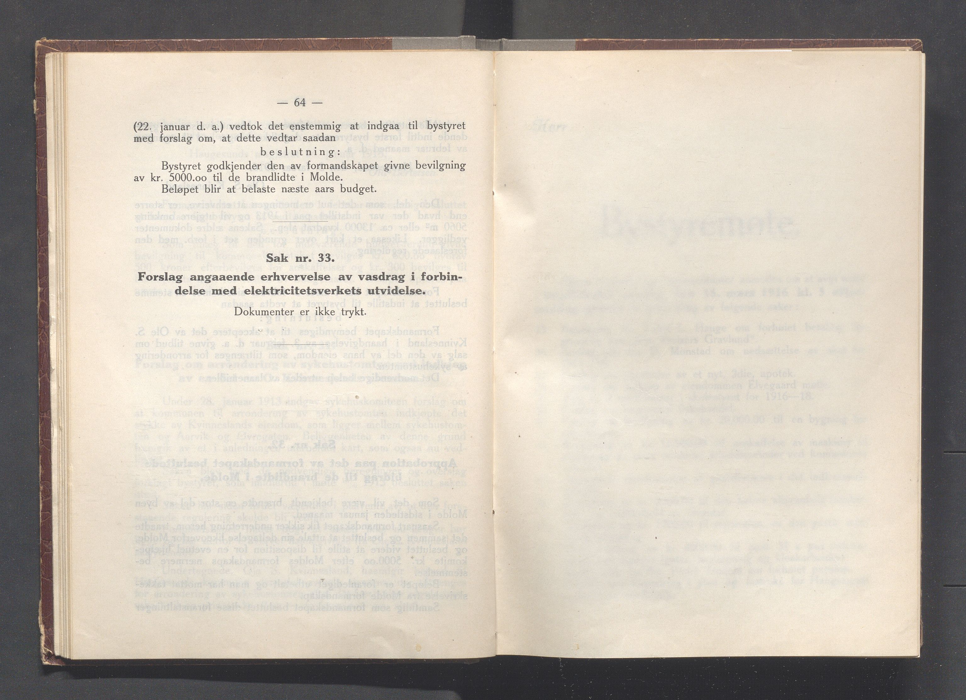 Haugesund kommune - Formannskapet og Bystyret, IKAR/A-740/A/Abb/L0002: Bystyreforhandlinger, 1908-1917, p. 702