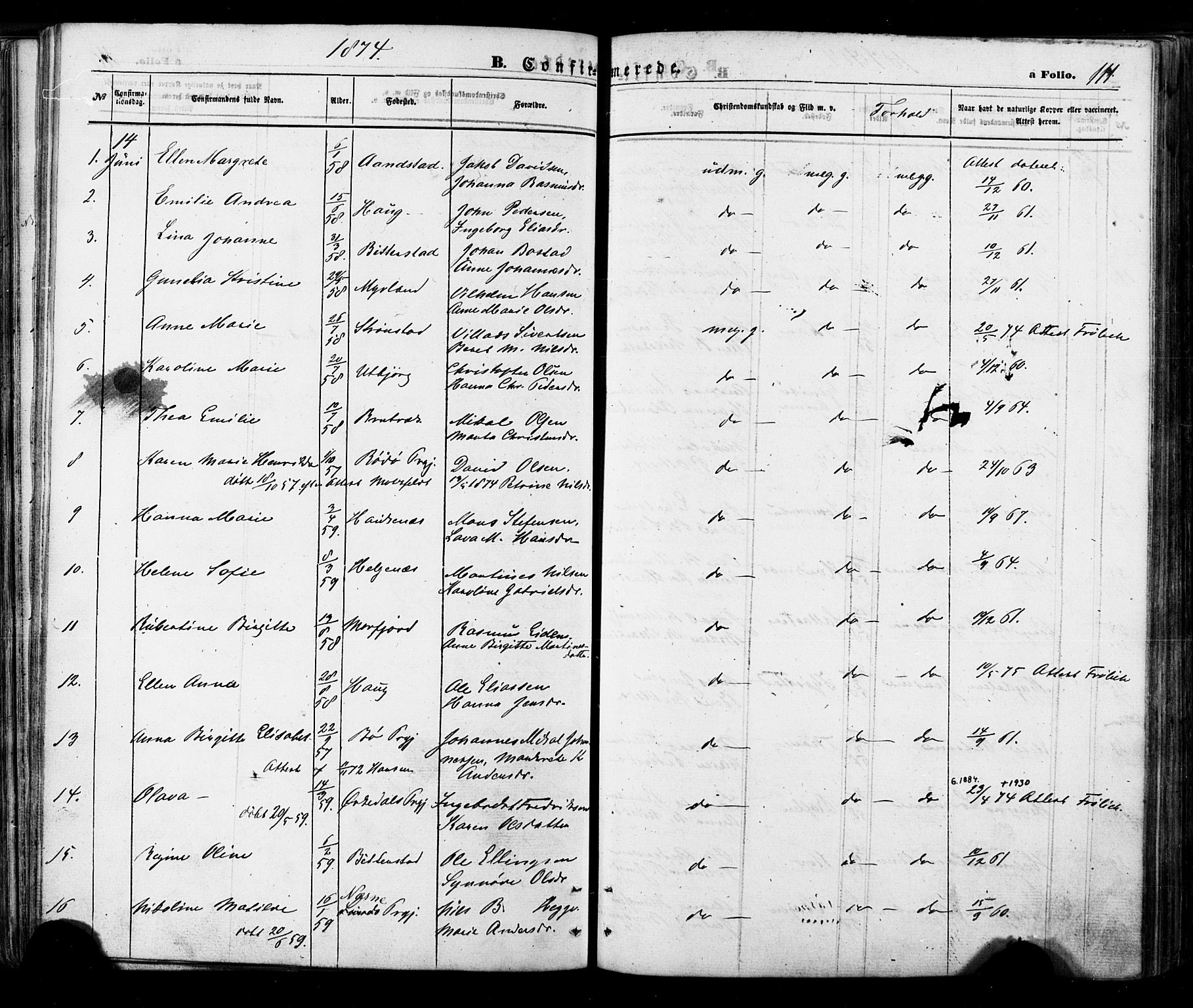 Ministerialprotokoller, klokkerbøker og fødselsregistre - Nordland, AV/SAT-A-1459/888/L1242: Parish register (official) no. 888A08, 1870-1875, p. 111