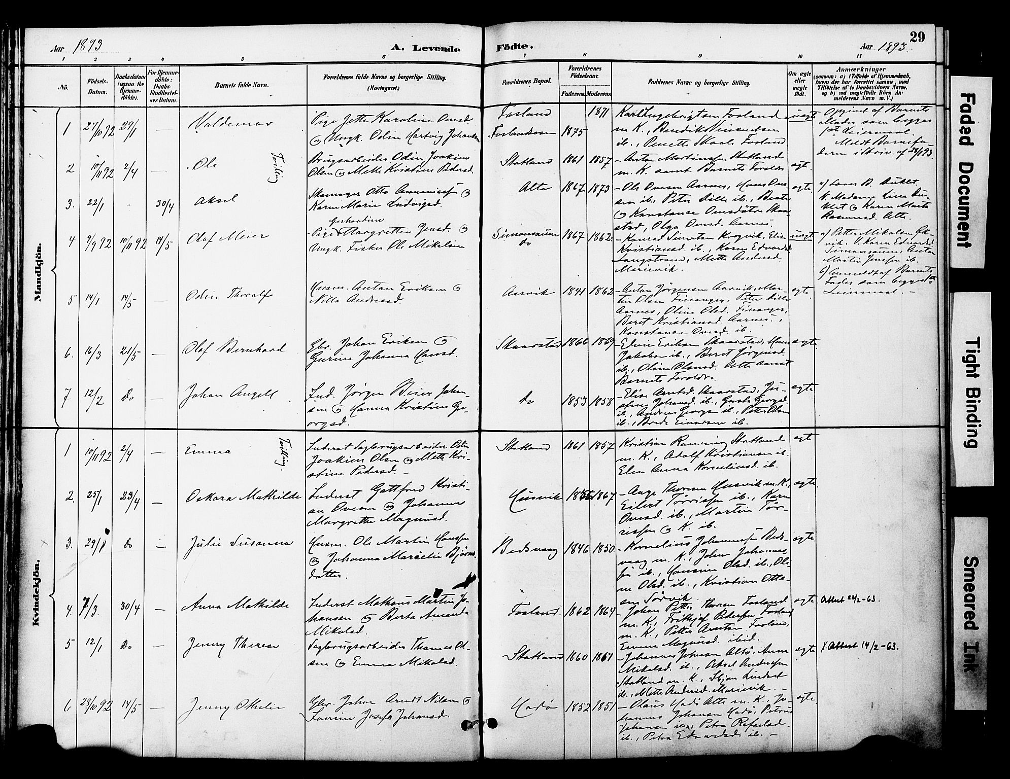 Ministerialprotokoller, klokkerbøker og fødselsregistre - Nord-Trøndelag, SAT/A-1458/774/L0628: Parish register (official) no. 774A02, 1887-1903, p. 29