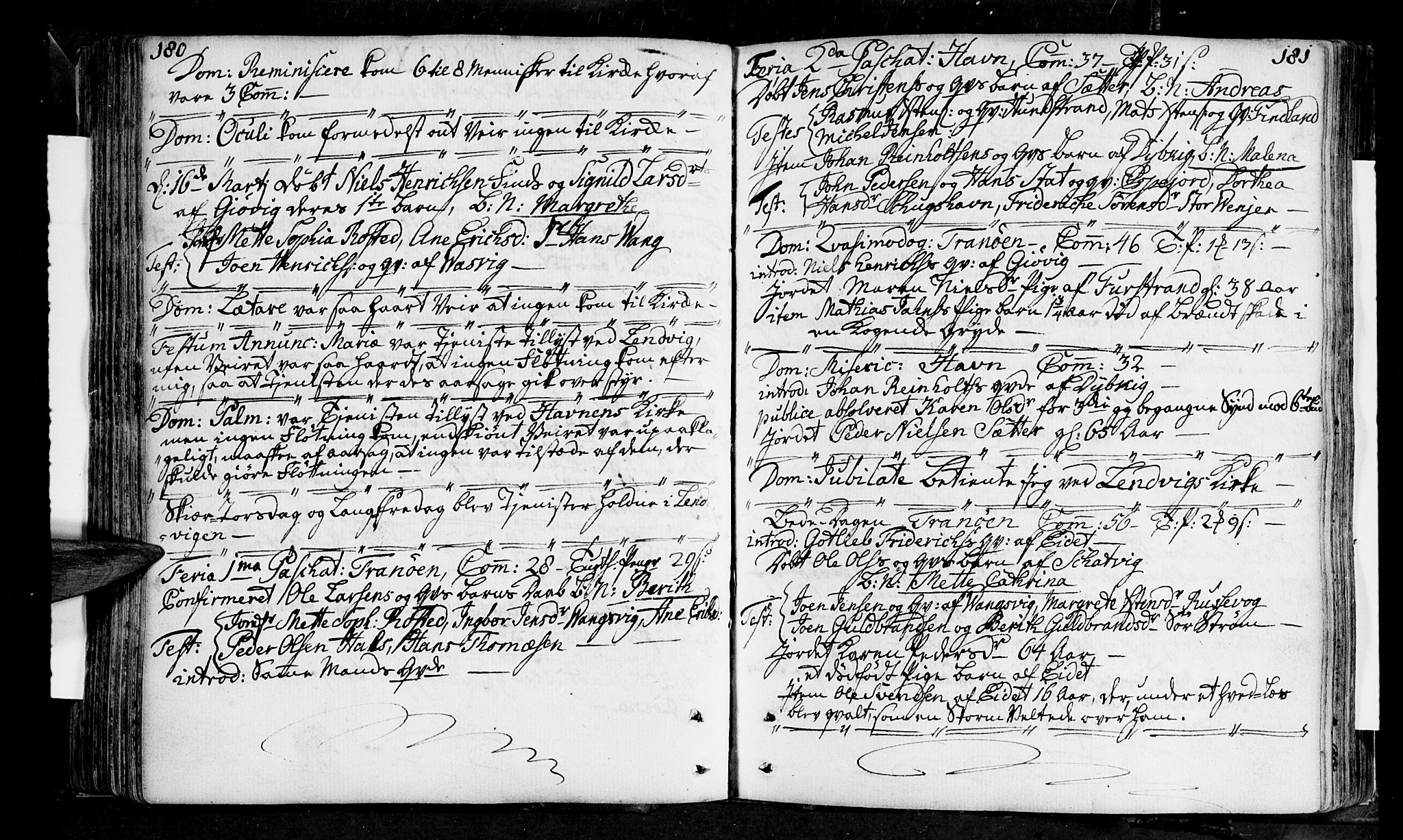 Tranøy sokneprestkontor, SATØ/S-1313/I/Ia/Iaa/L0001kirke: Parish register (official) no. 1, 1757-1773, p. 180-181