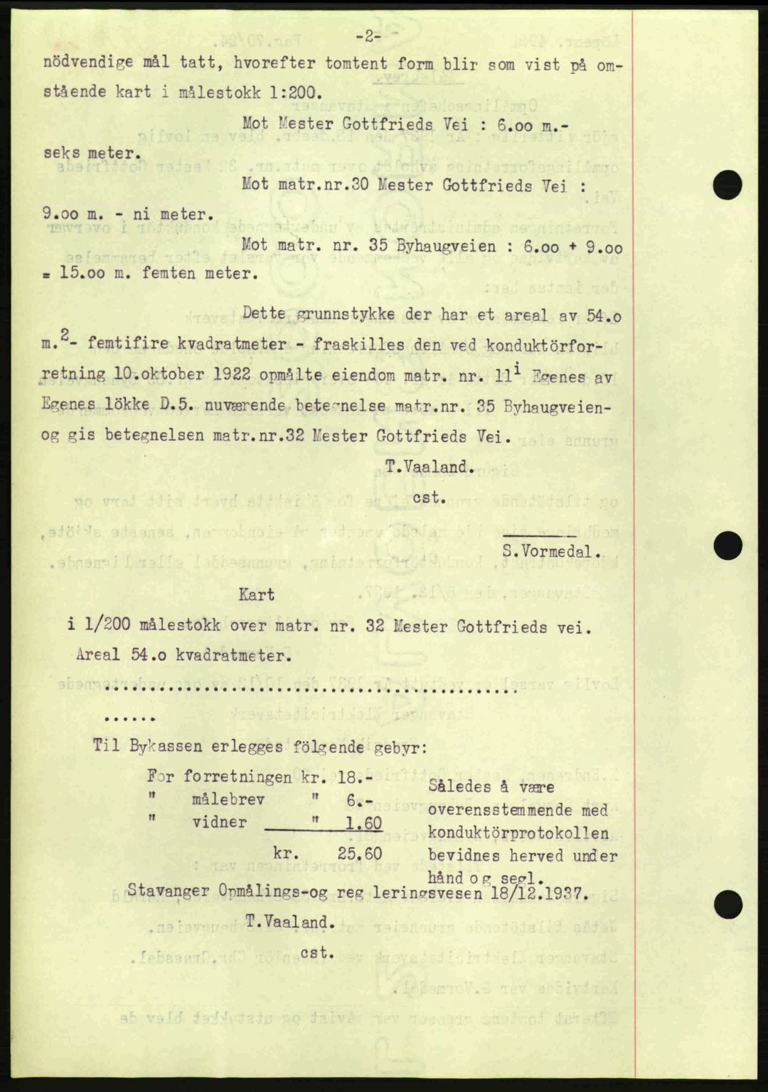 Stavanger byrett, SAST/A-100455/002/G/Gb/L0013: Mortgage book no. A3, 1937-1938, Diary no: : 2872/1937