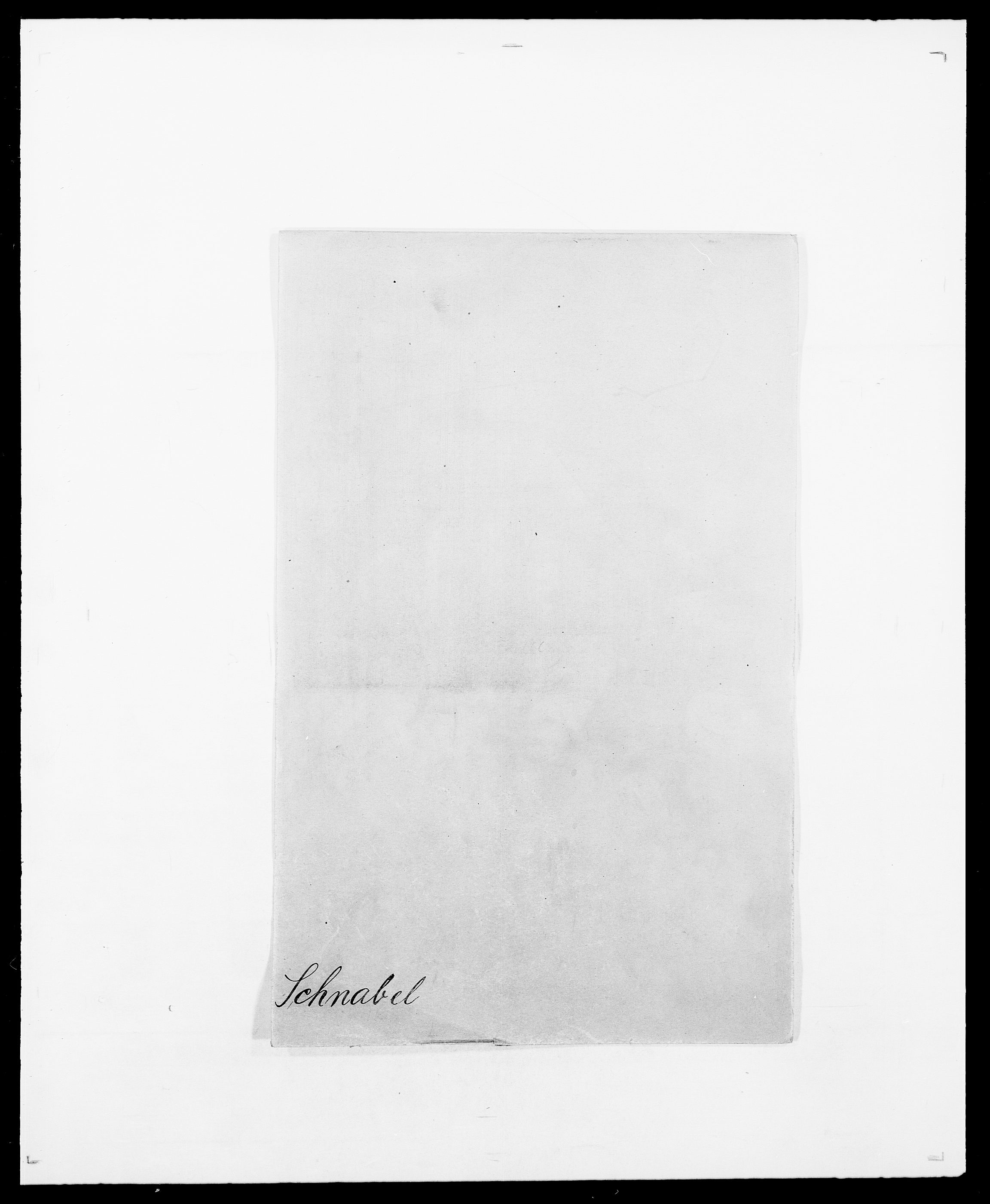 Delgobe, Charles Antoine - samling, SAO/PAO-0038/D/Da/L0035: Schnabel - sjetman, p. 1