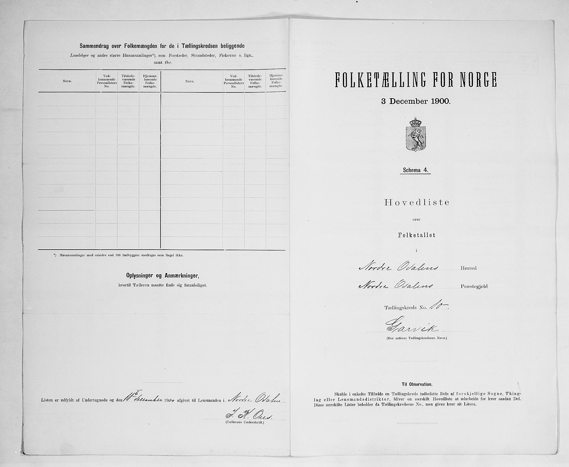 SAH, 1900 census for Nord-Odal, 1900, p. 34