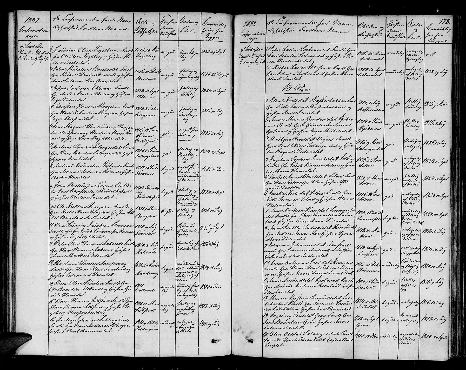 Ibestad sokneprestembete, AV/SATØ-S-0077/H/Ha/Haa/L0005kirke: Parish register (official) no. 5, 1825-1836, p. 178