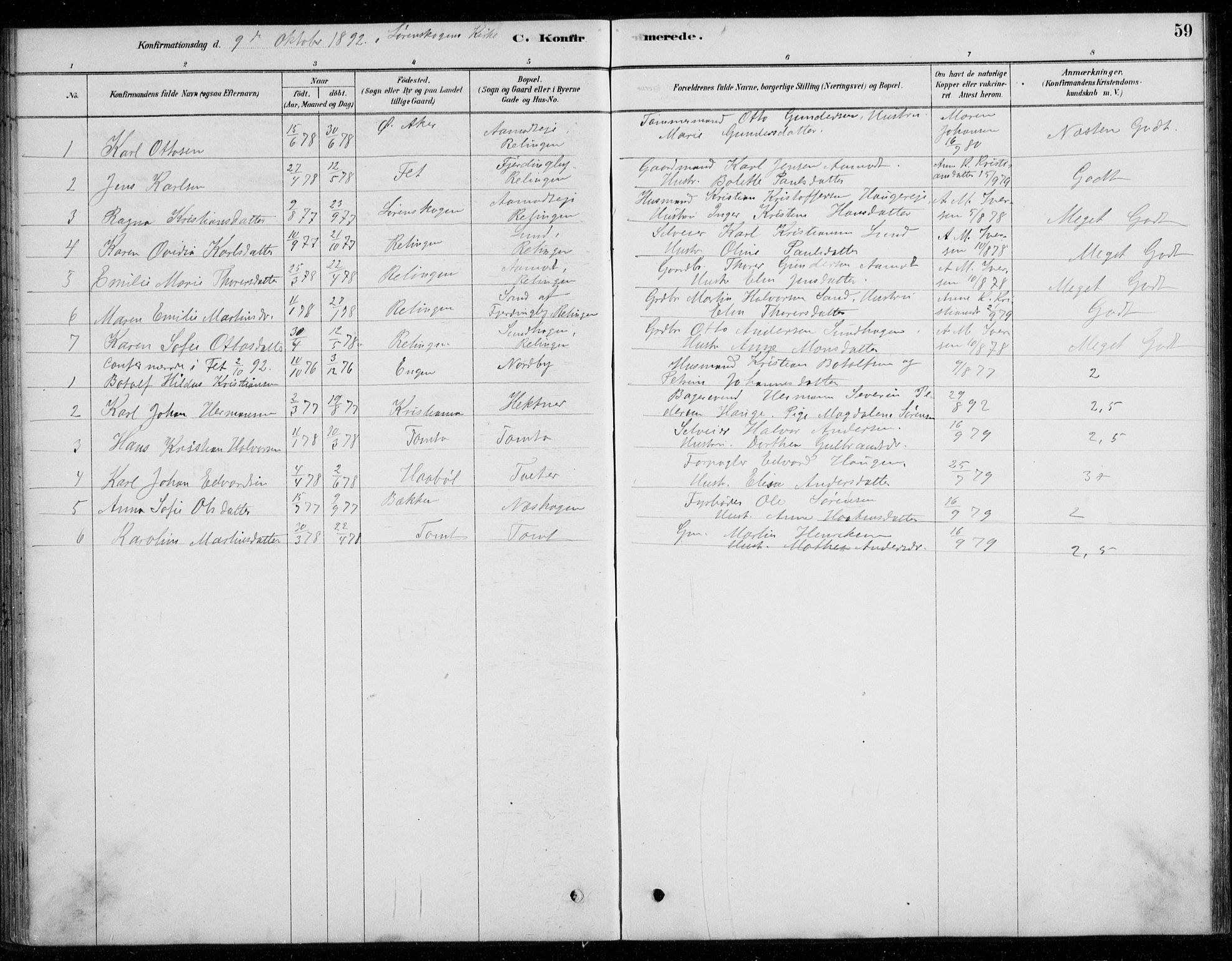 Fet prestekontor Kirkebøker, AV/SAO-A-10370a/G/Gb/L0002: Parish register (copy) no. II 2, 1878-1911, p. 59