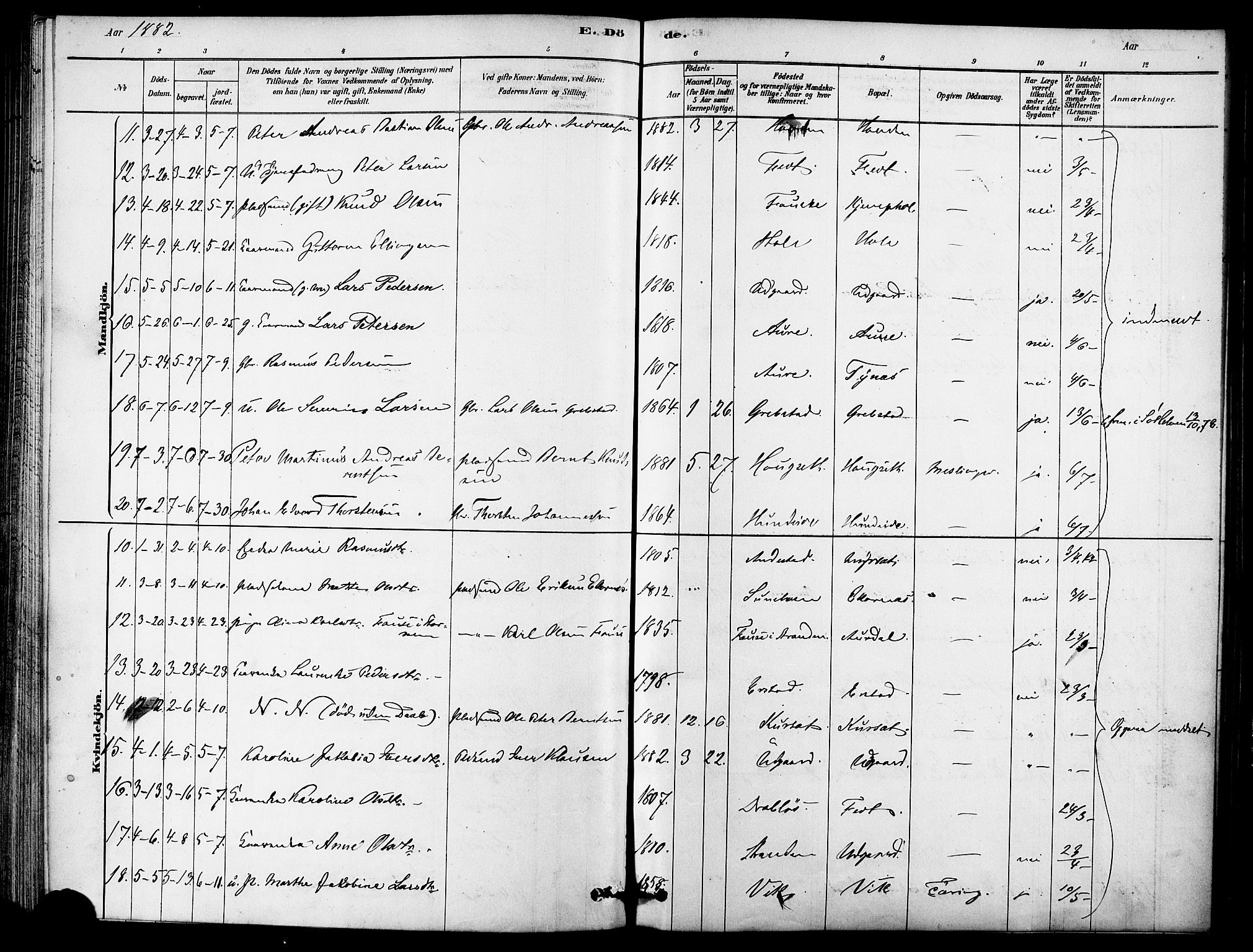 Ministerialprotokoller, klokkerbøker og fødselsregistre - Møre og Romsdal, AV/SAT-A-1454/523/L0334: Parish register (official) no. 523A01, 1878-1891