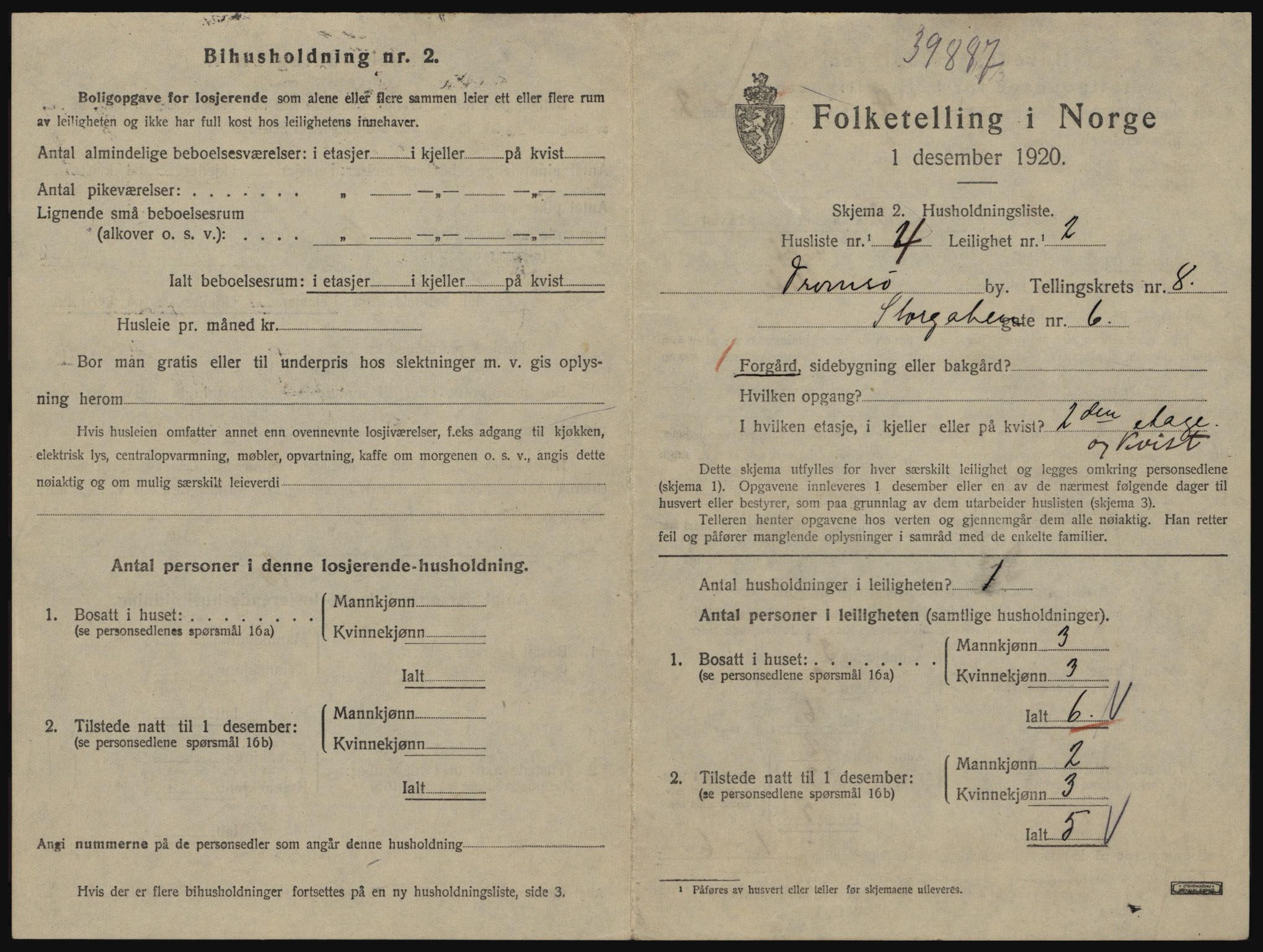 SATØ, 1920 census for Tromsø, 1920, p. 4455