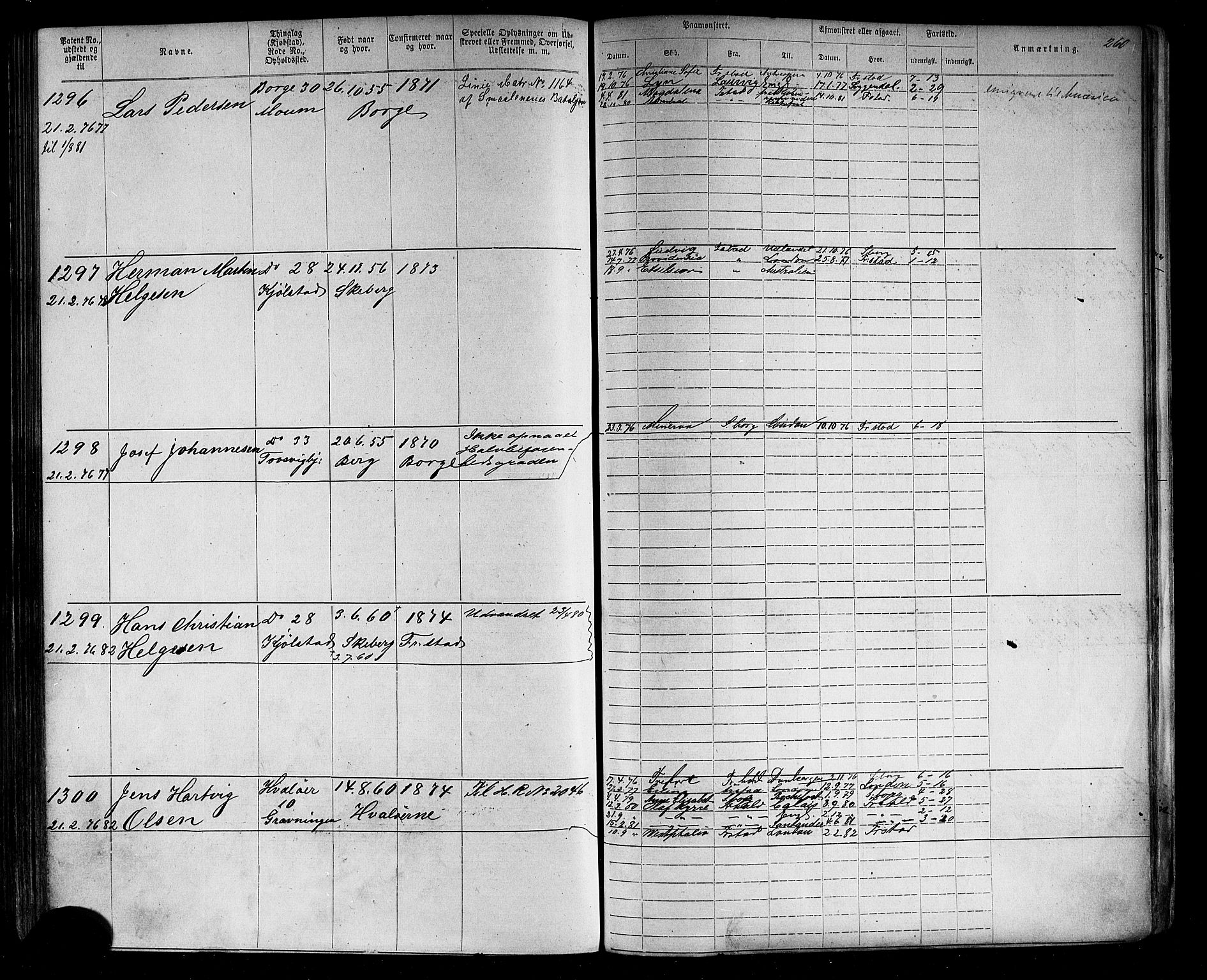 Fredrikstad mønstringskontor, SAO/A-10569b/F/Fc/Fca/L0002: Annotasjonsrulle, 1868-1885, p. 264