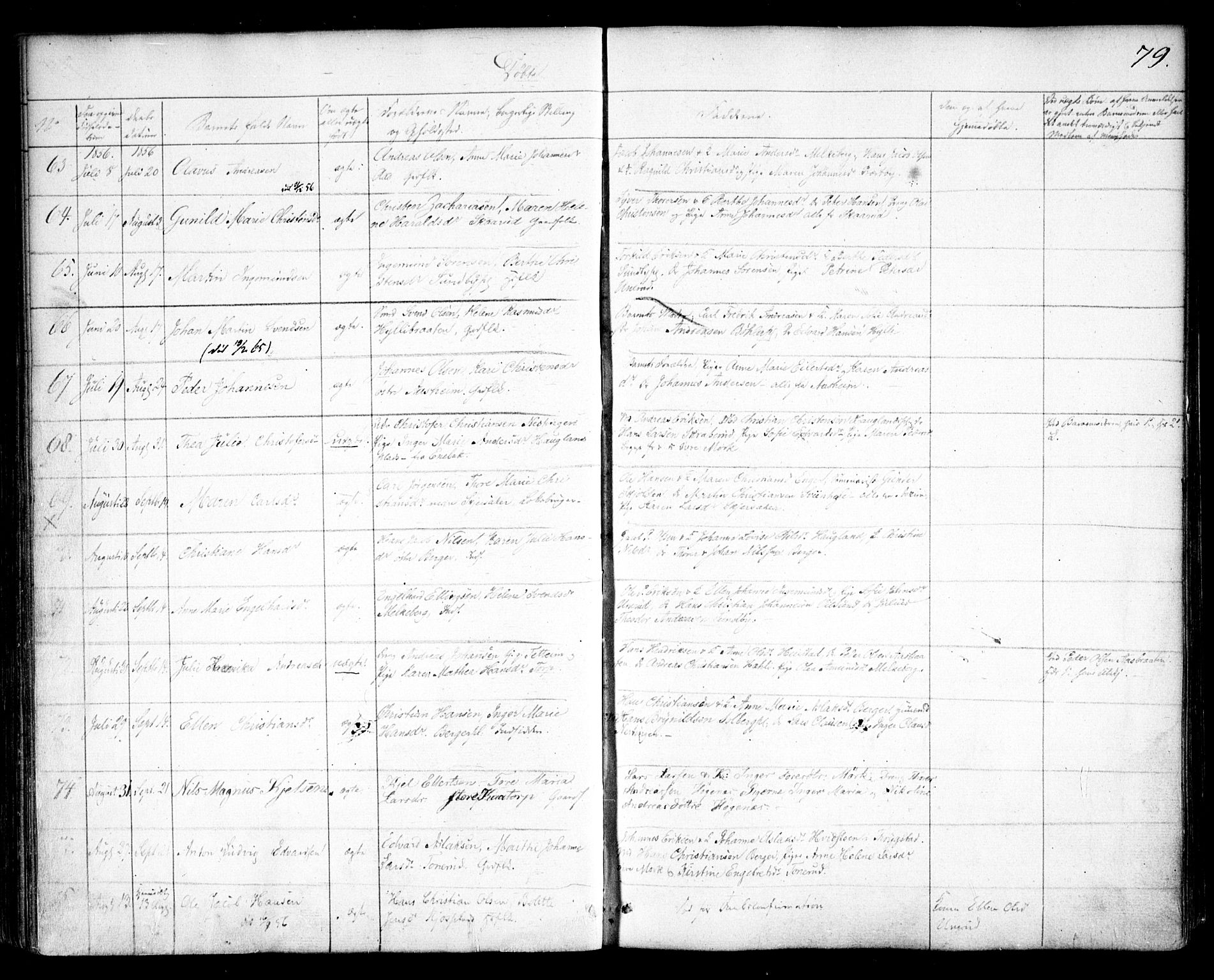 Spydeberg prestekontor Kirkebøker, AV/SAO-A-10924/F/Fa/L0005: Parish register (official) no. I 5, 1842-1862, p. 79