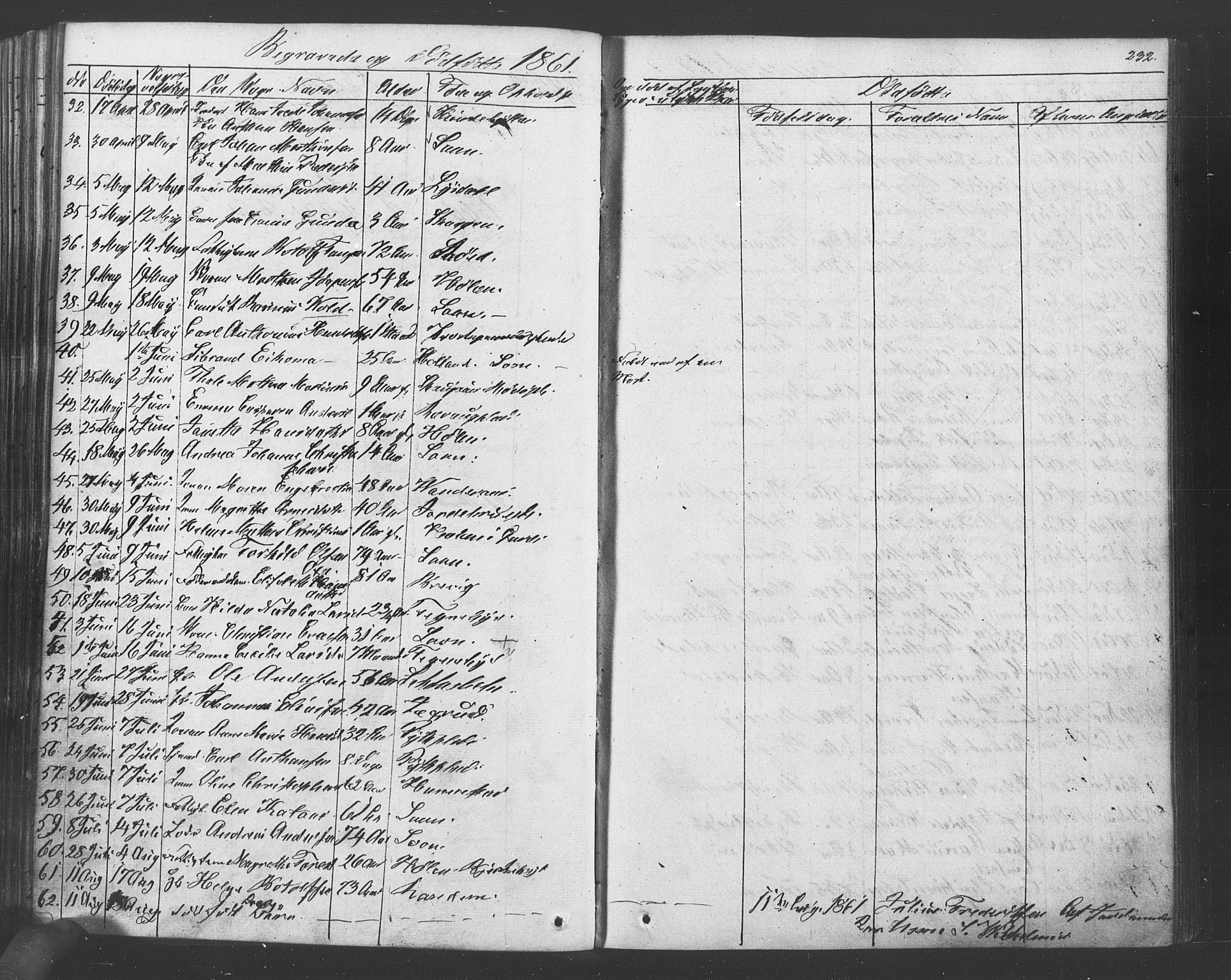 Vestby prestekontor Kirkebøker, AV/SAO-A-10893/F/Fa/L0007: Parish register (official) no. I 7, 1850-1862, p. 232