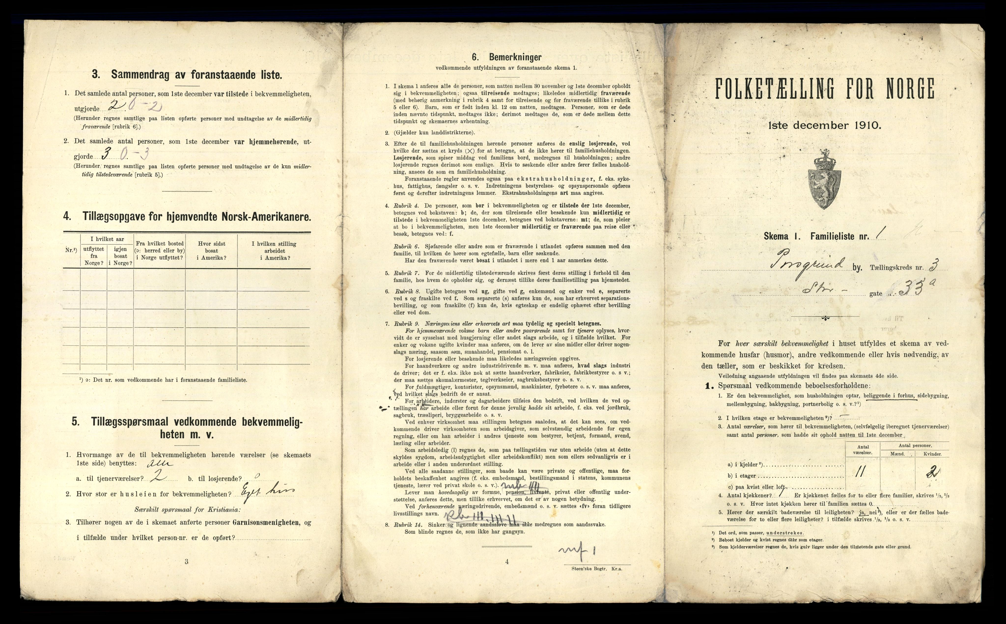 RA, 1910 census for Porsgrunn, 1910, p. 1536