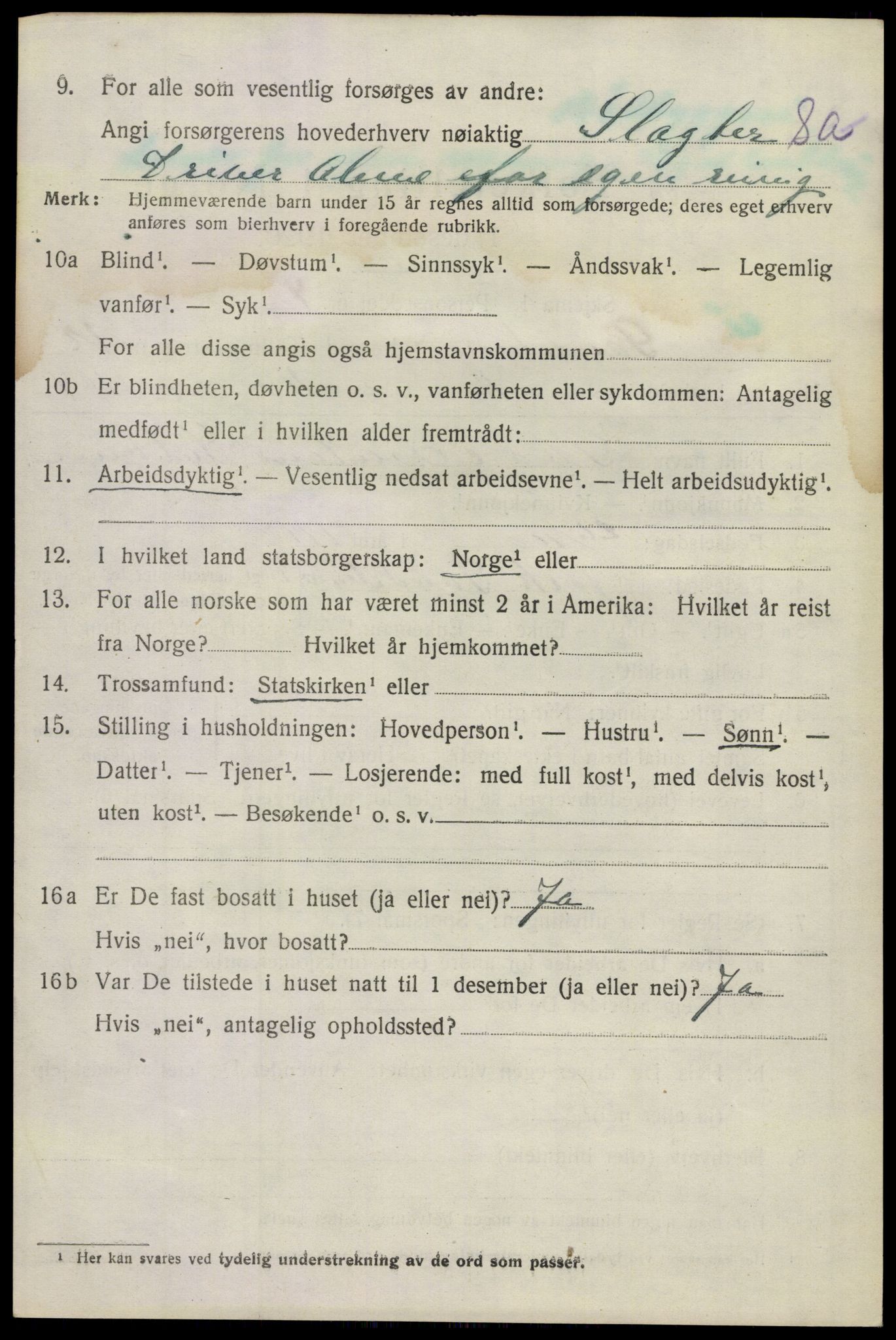 SAKO, 1920 census for Sandeherred, 1920, p. 18095