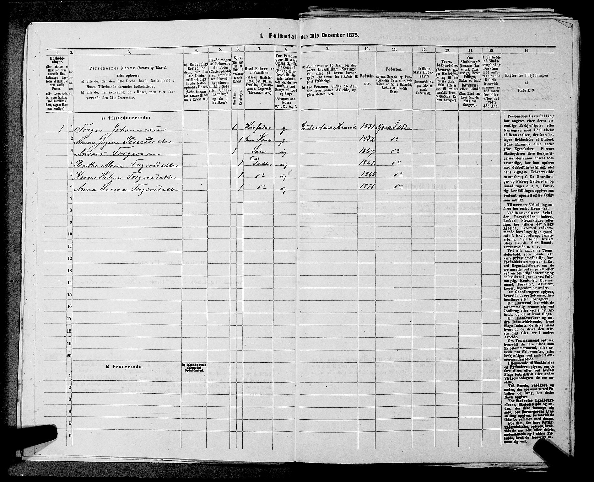 SAKO, 1875 census for 0623P Modum, 1875, p. 1784