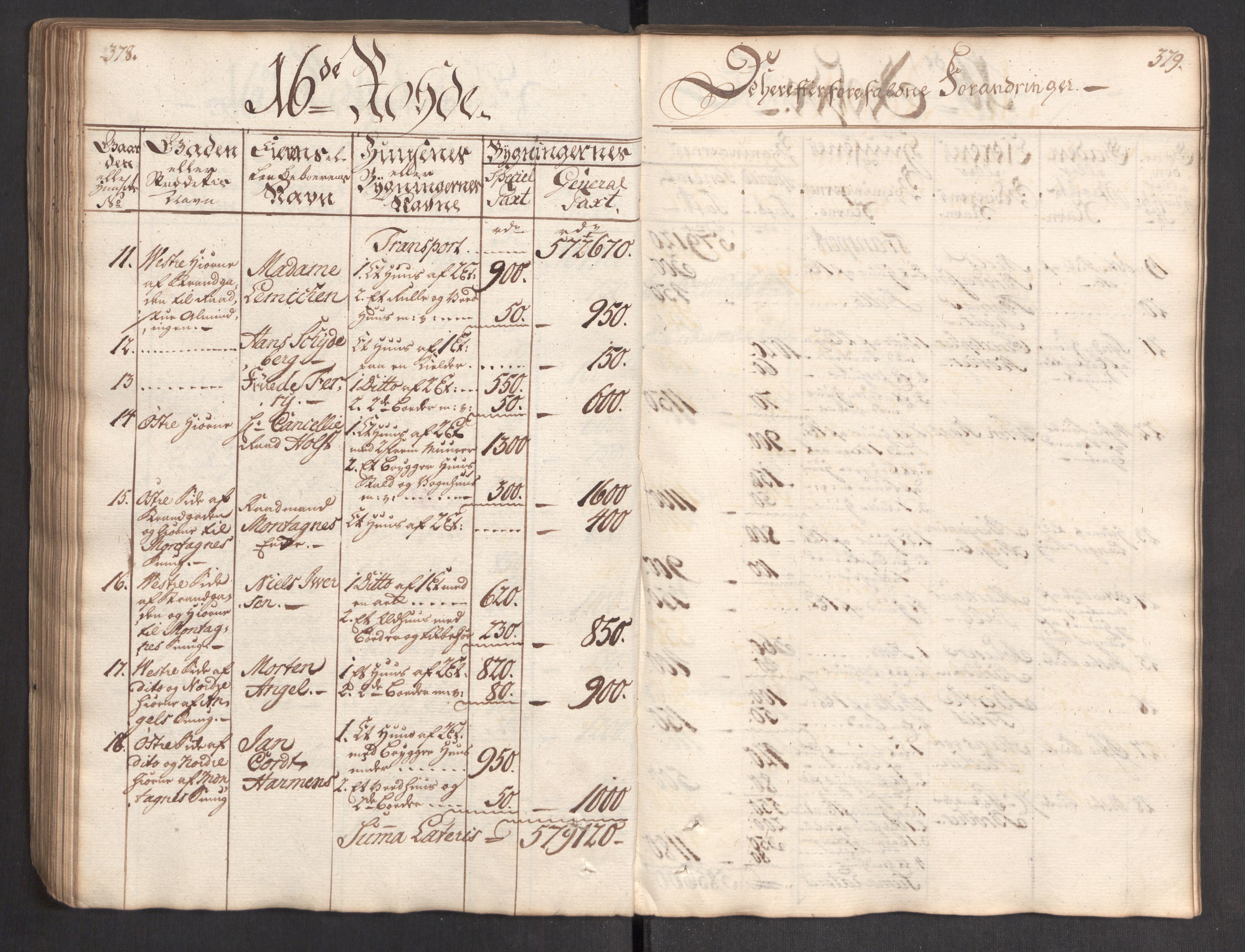 Kommersekollegiet, Brannforsikringskontoret 1767-1814, AV/RA-EA-5458/F/Fa/L0004/0002: Bergen / Branntakstprotokoll, 1767, p. 378-379